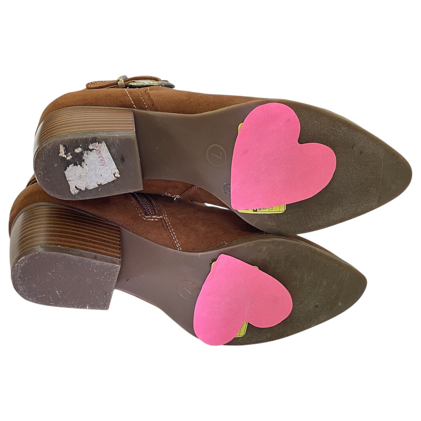 Boots Ankle Heels By St Johns Bay In Brown, Size:7