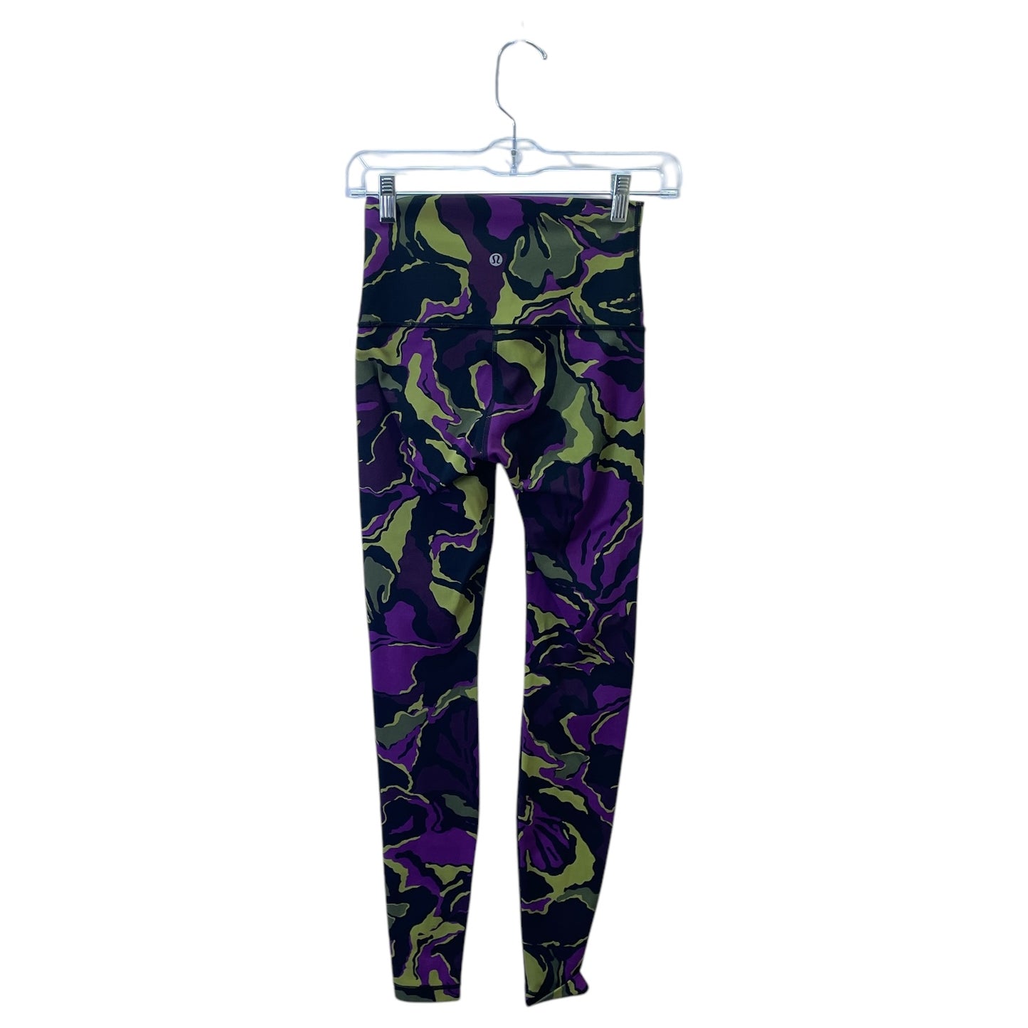 Athletic Leggings By Lululemon In Green & Purple, Size:4