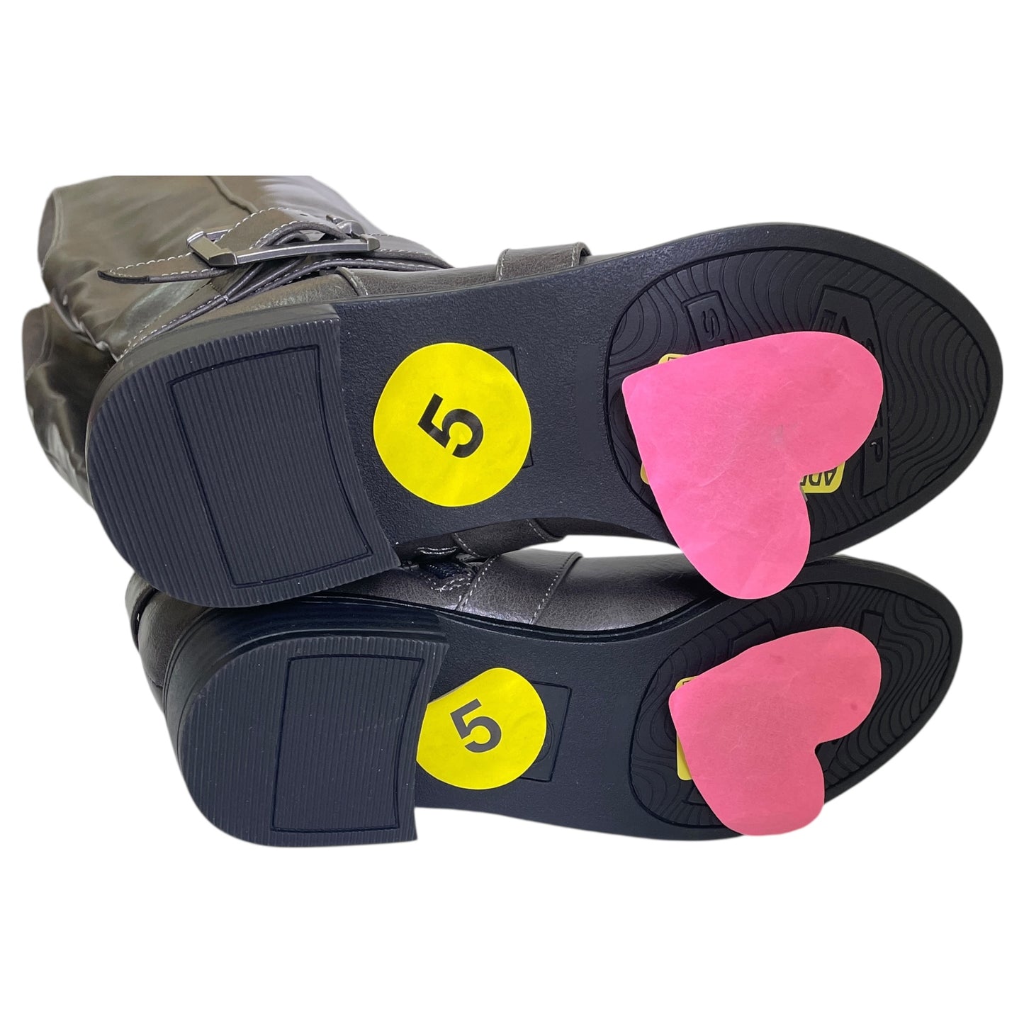 Boots Mid-Calf Flats By Cme In Grey, Size:5