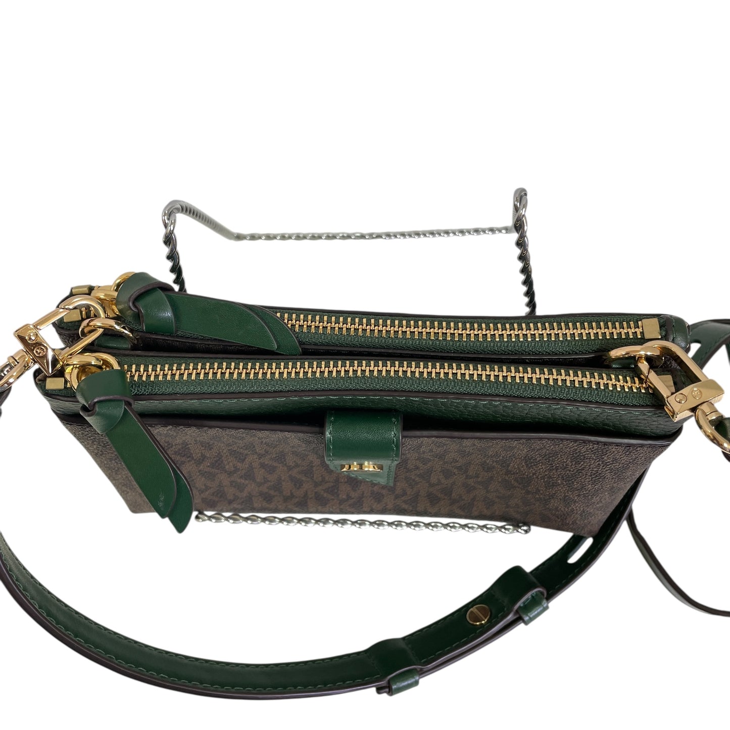 Crossbody Designer By Michael Kors In Brown & Green, Size:Small