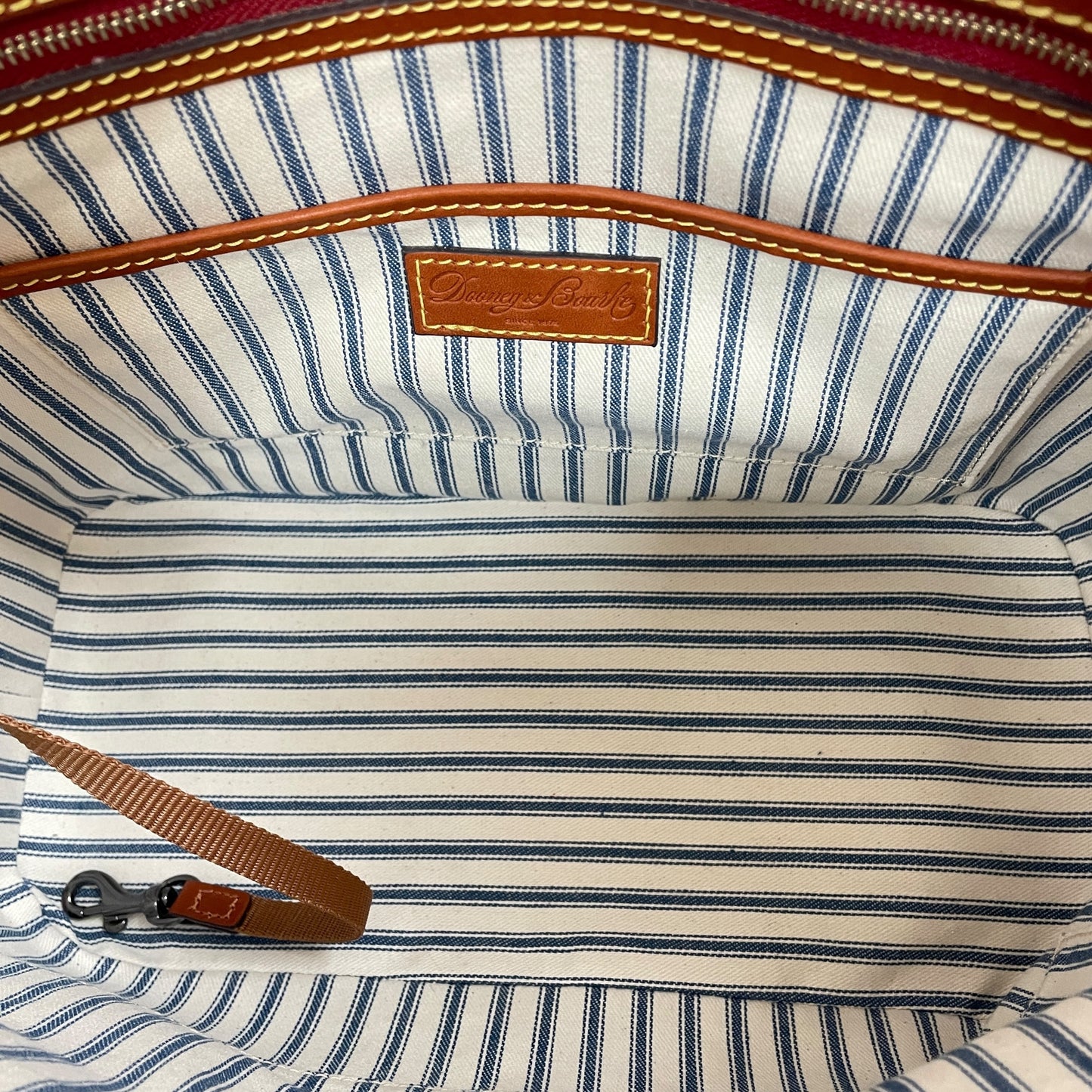 Handbag Designer By Dooney And Bourke In Red & Tan, Size:Large
