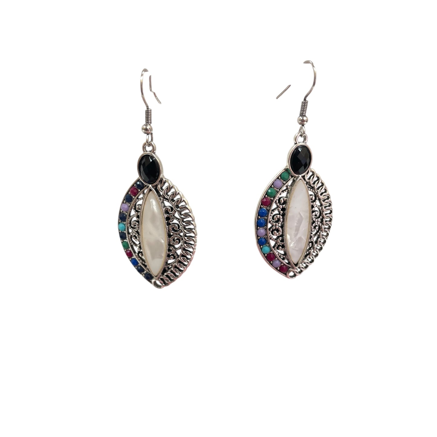 Earrings Dangle/Drop By Cme In Silver & White