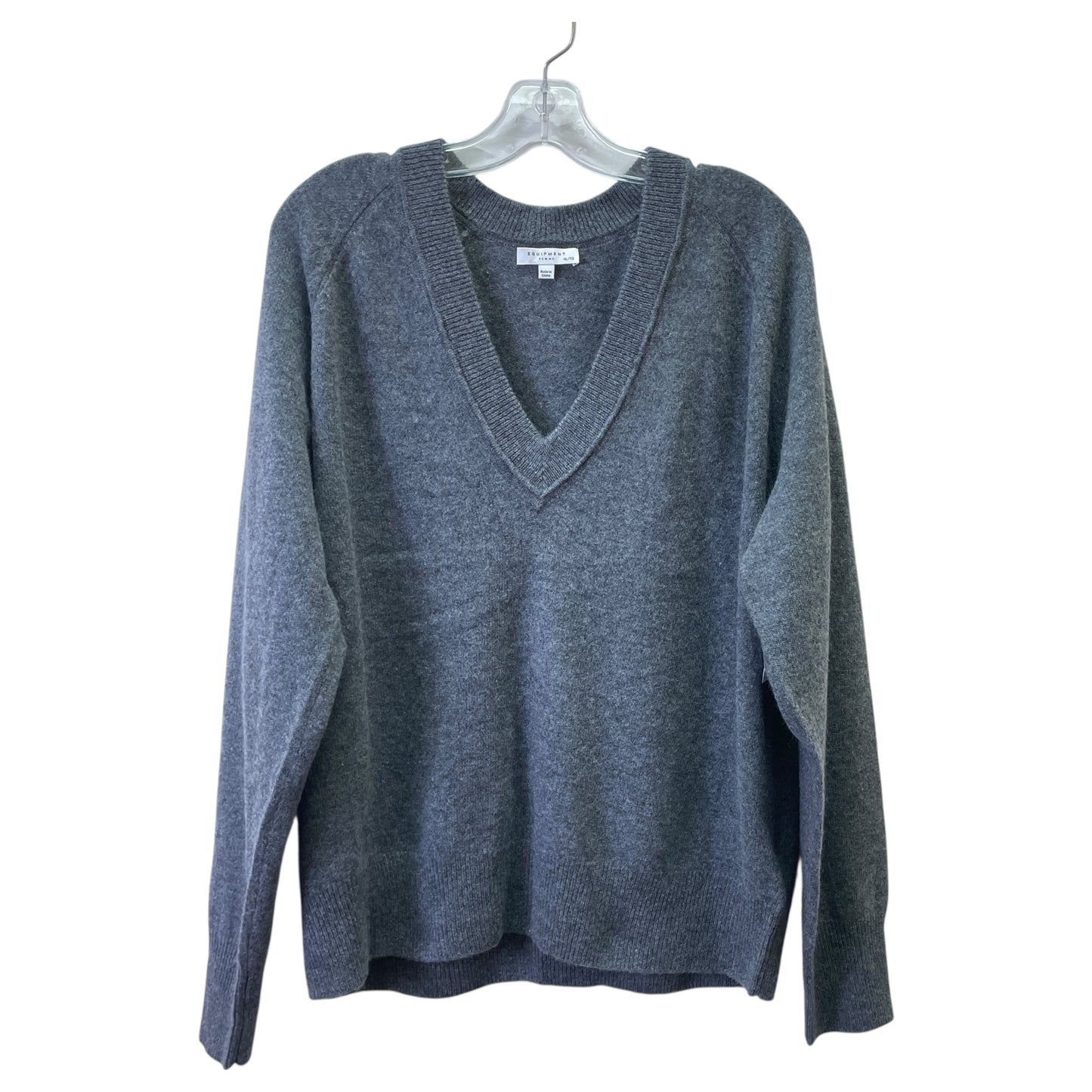 Sweater By Equipment In Grey, Size:Xl