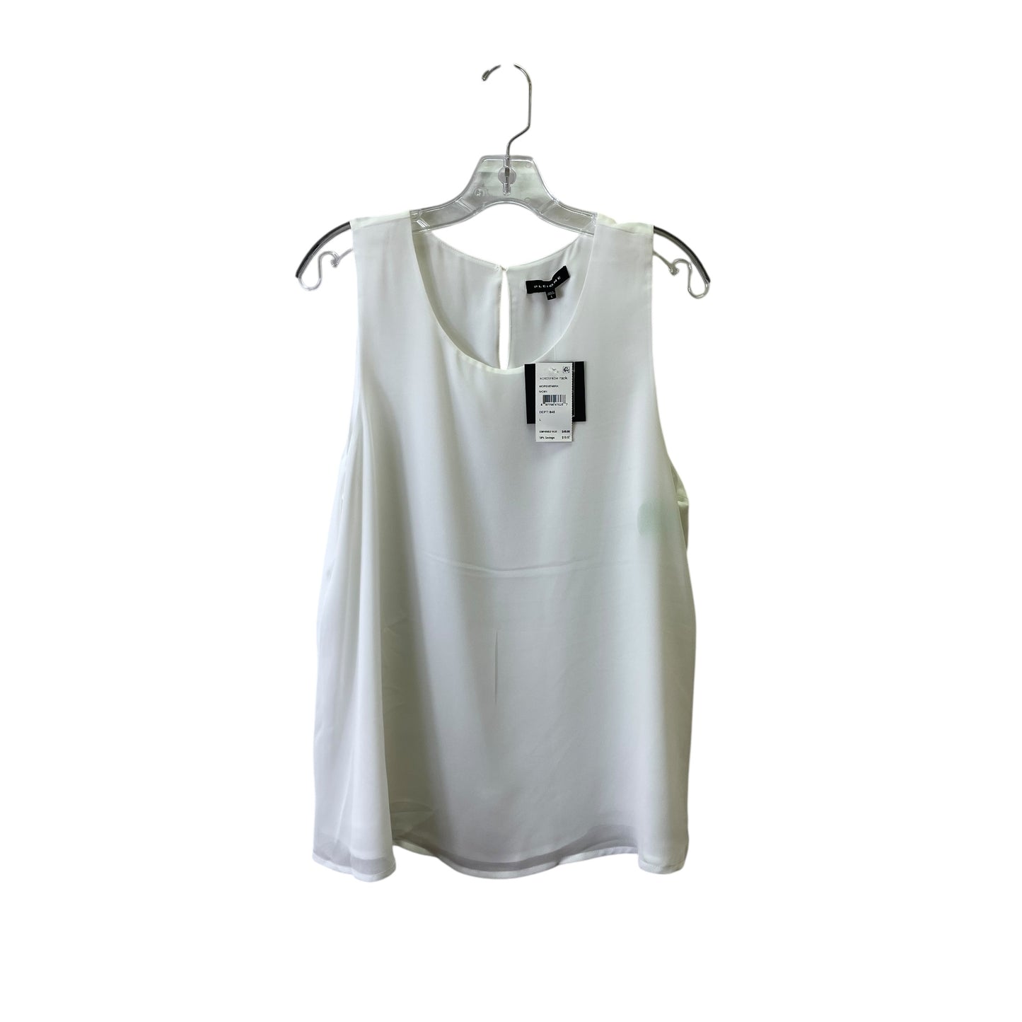 Top Sleeveless By Pleione In White, Size:L