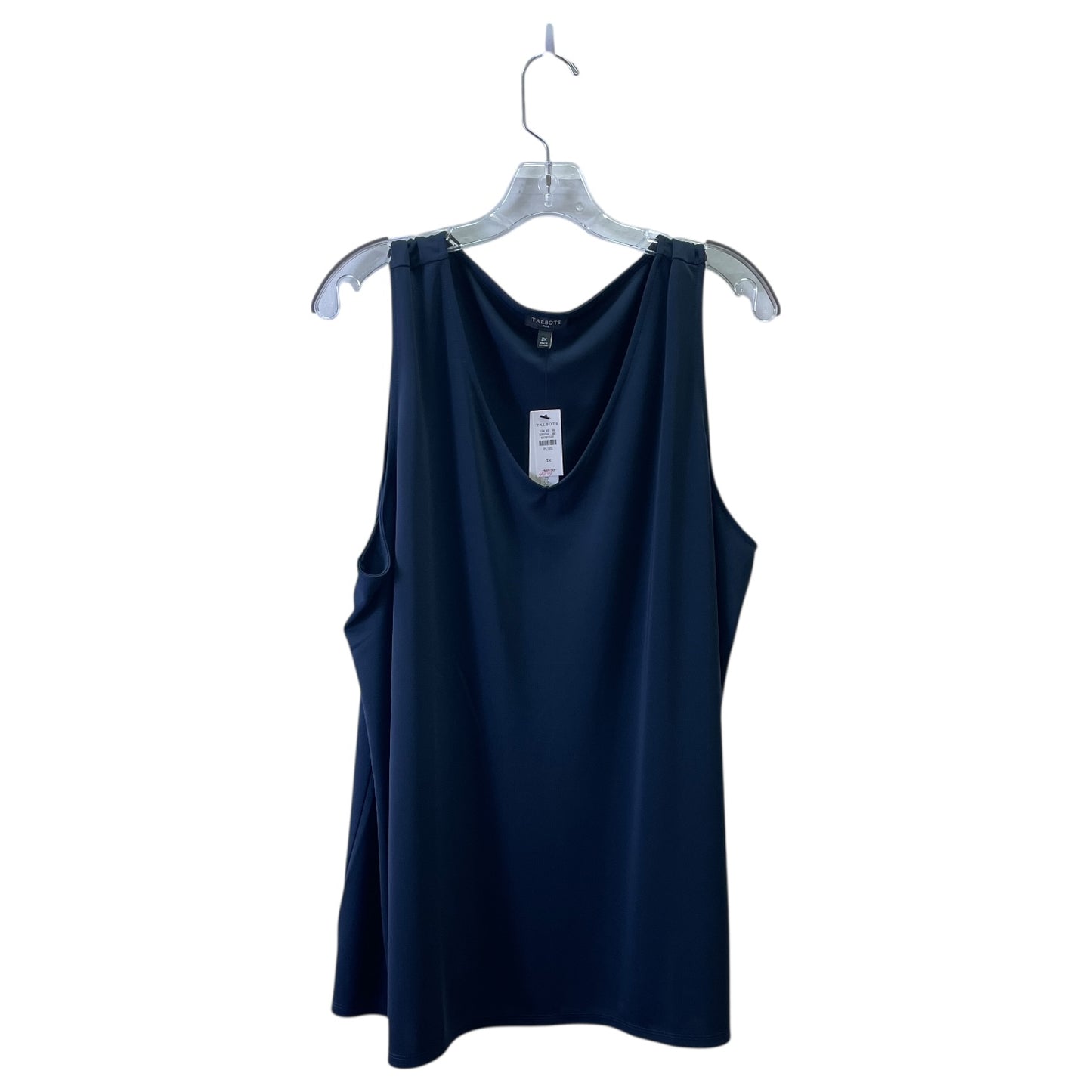 Top Sleeveless Basic By Talbots In Navy, Size:3X