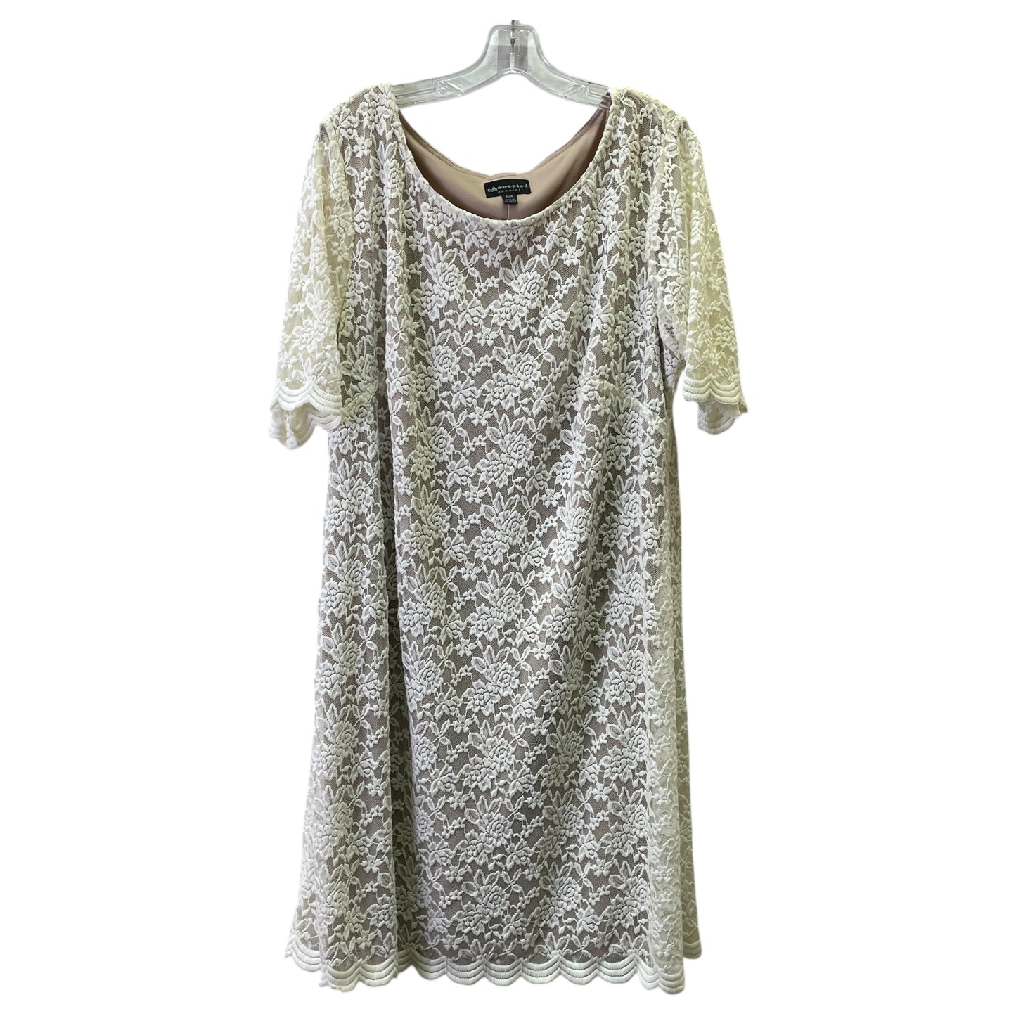 Dress Casual Short By Connected Apparel In Cream, Size:2X