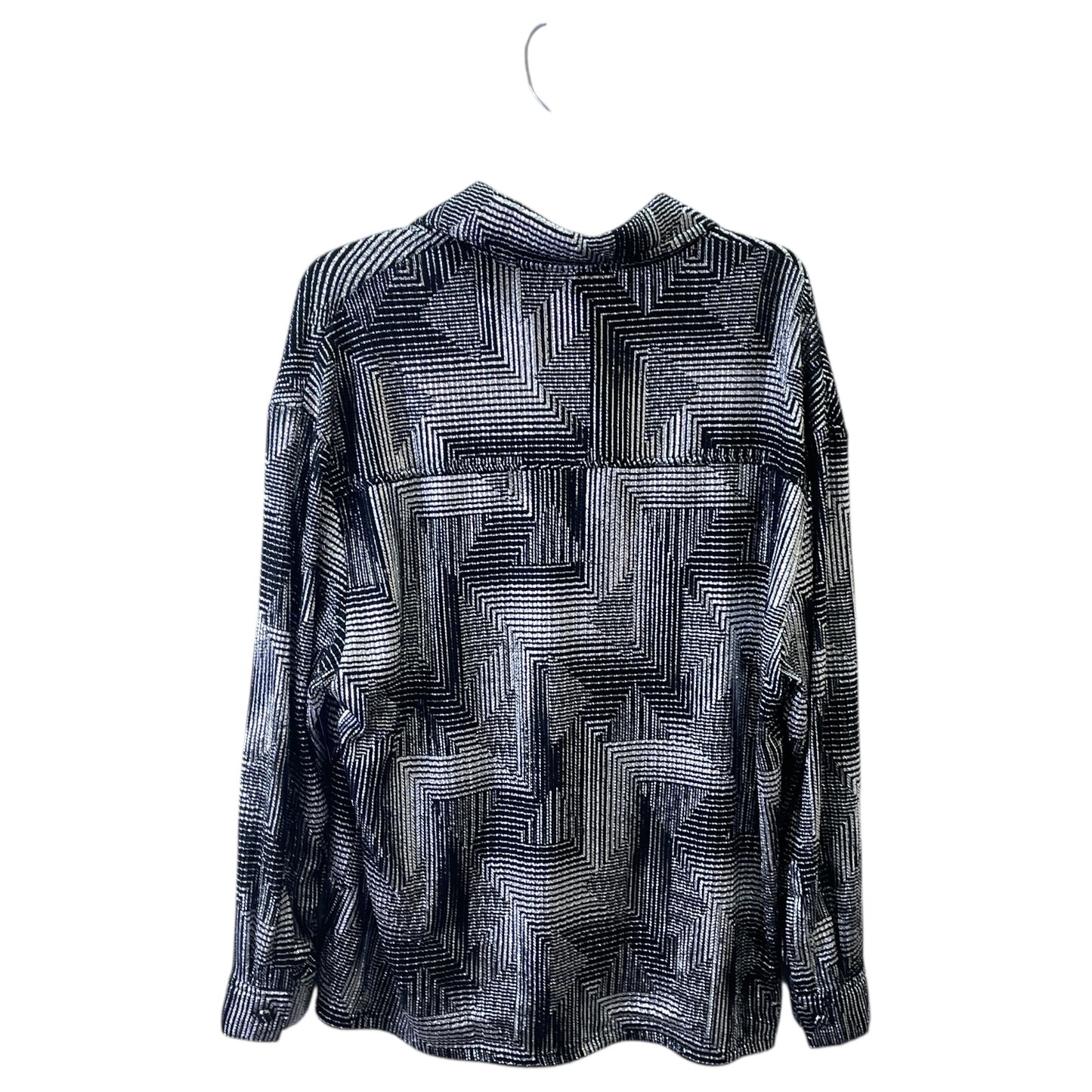 Jacket Shirt By Akira In Black & Silver, Size:M