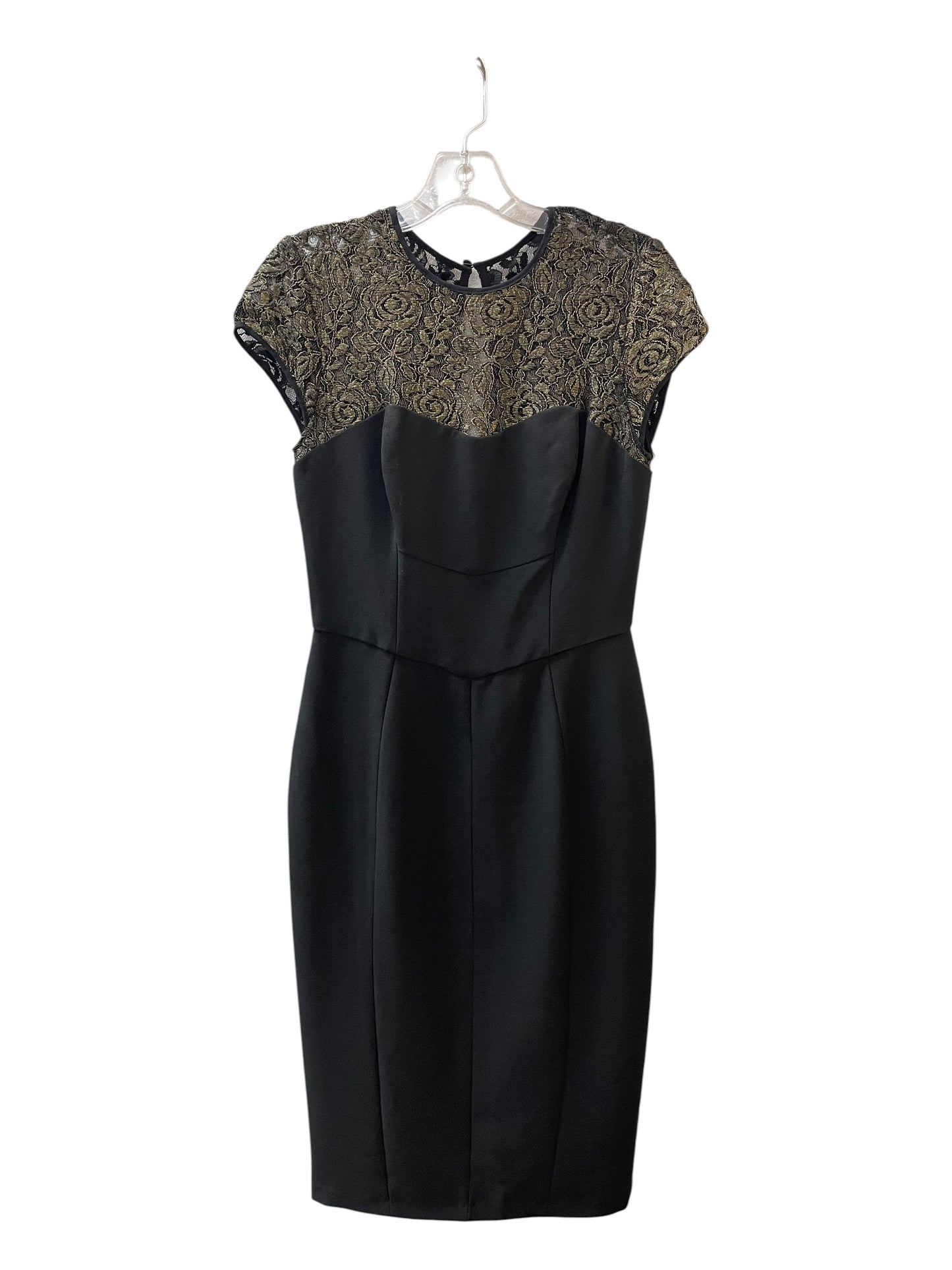 Dress Party Short By Maggy London In Black & Gold, Size:S