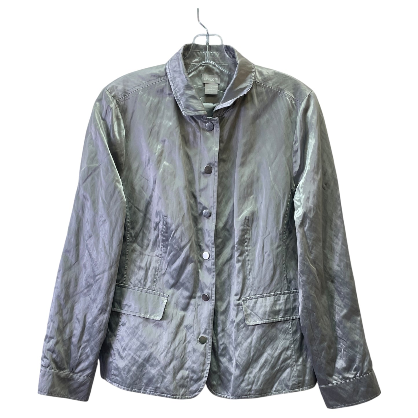 Jacket Other By Chicos In Grey, Size:M