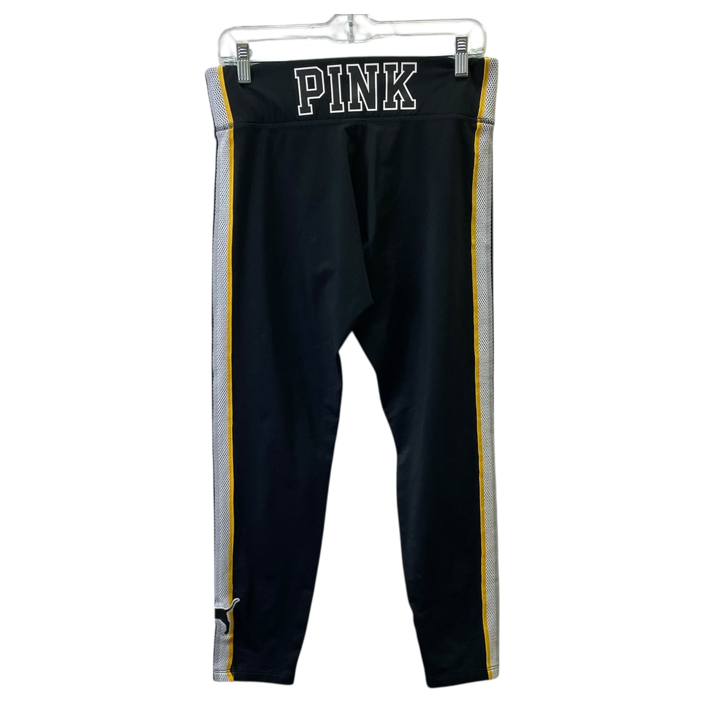 Athletic Leggings By Pink In Black & Yellow, Size:L