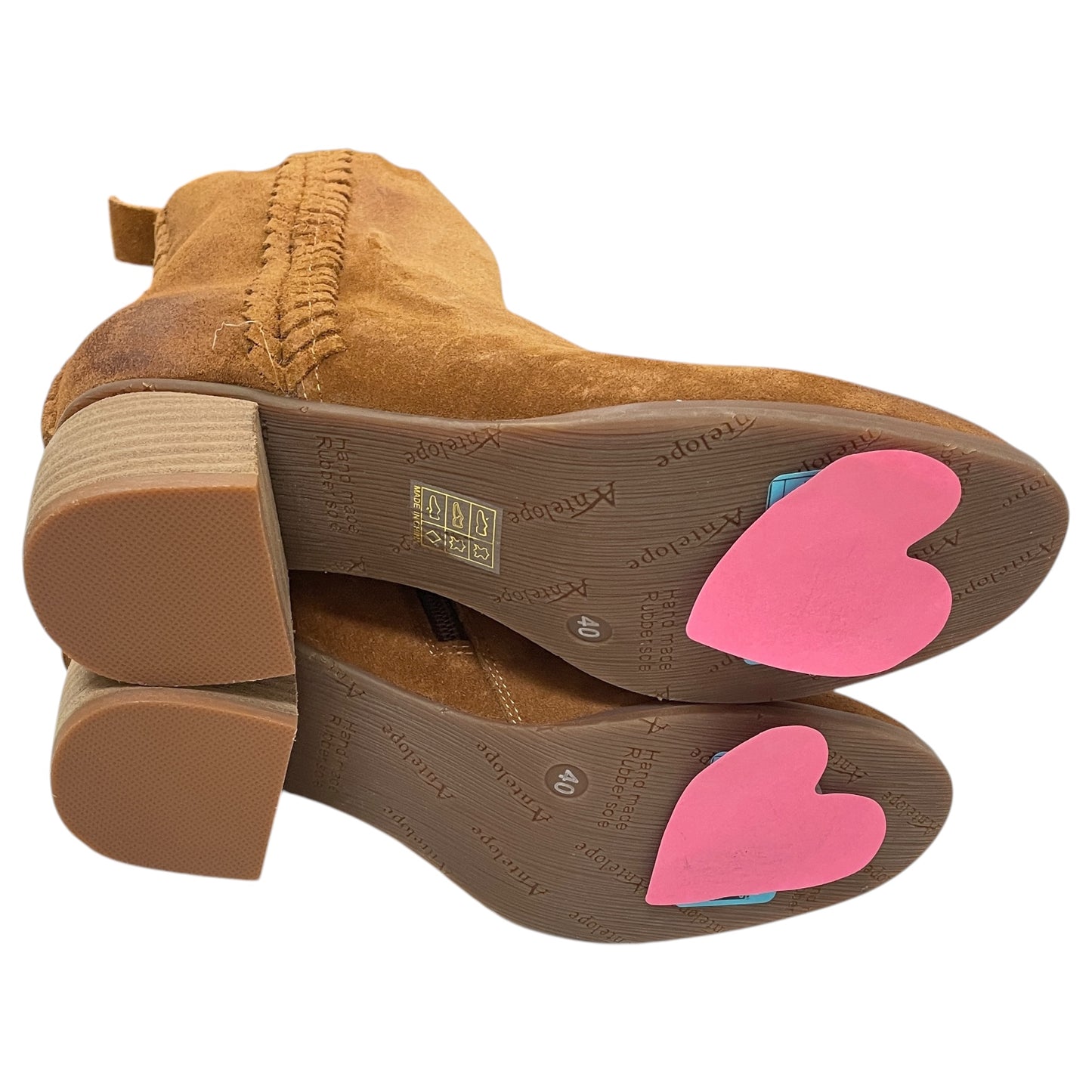 Boots Ankle Flats By ANTELOPE In Brown, Size:9