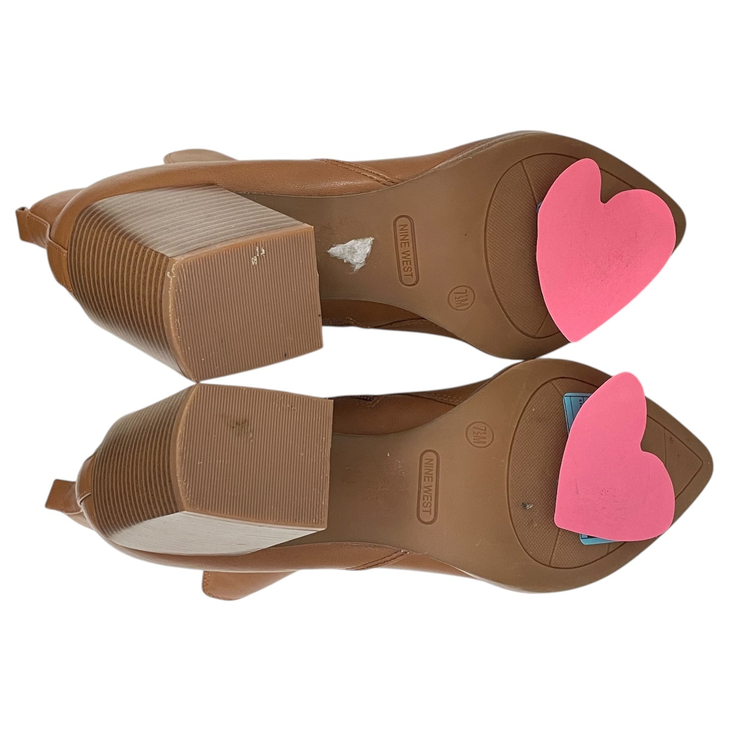 Boots Ankle Heels By Nine West In Tan, Size:7.5