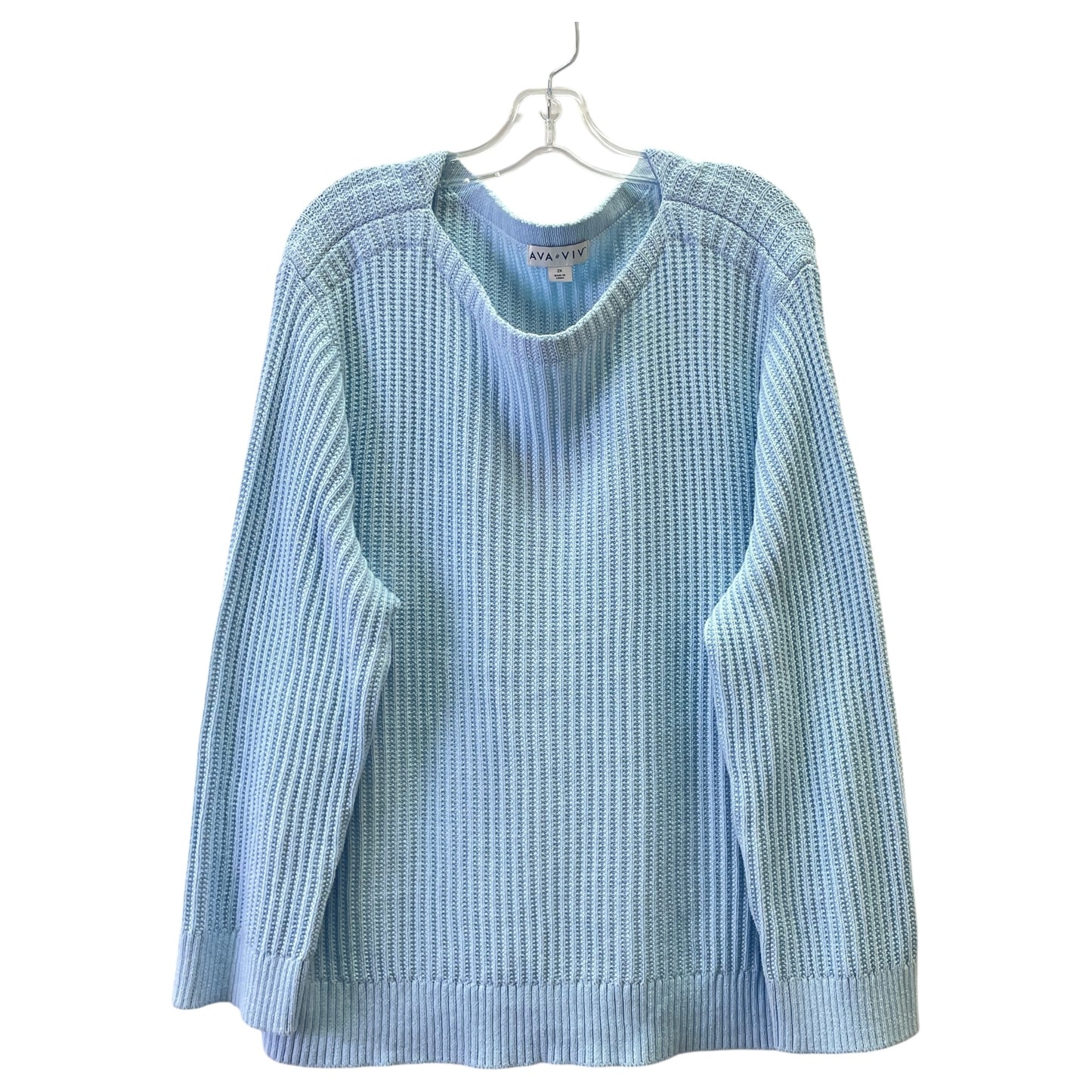 Sweater By Ava & Viv In Blue, Size:2X
