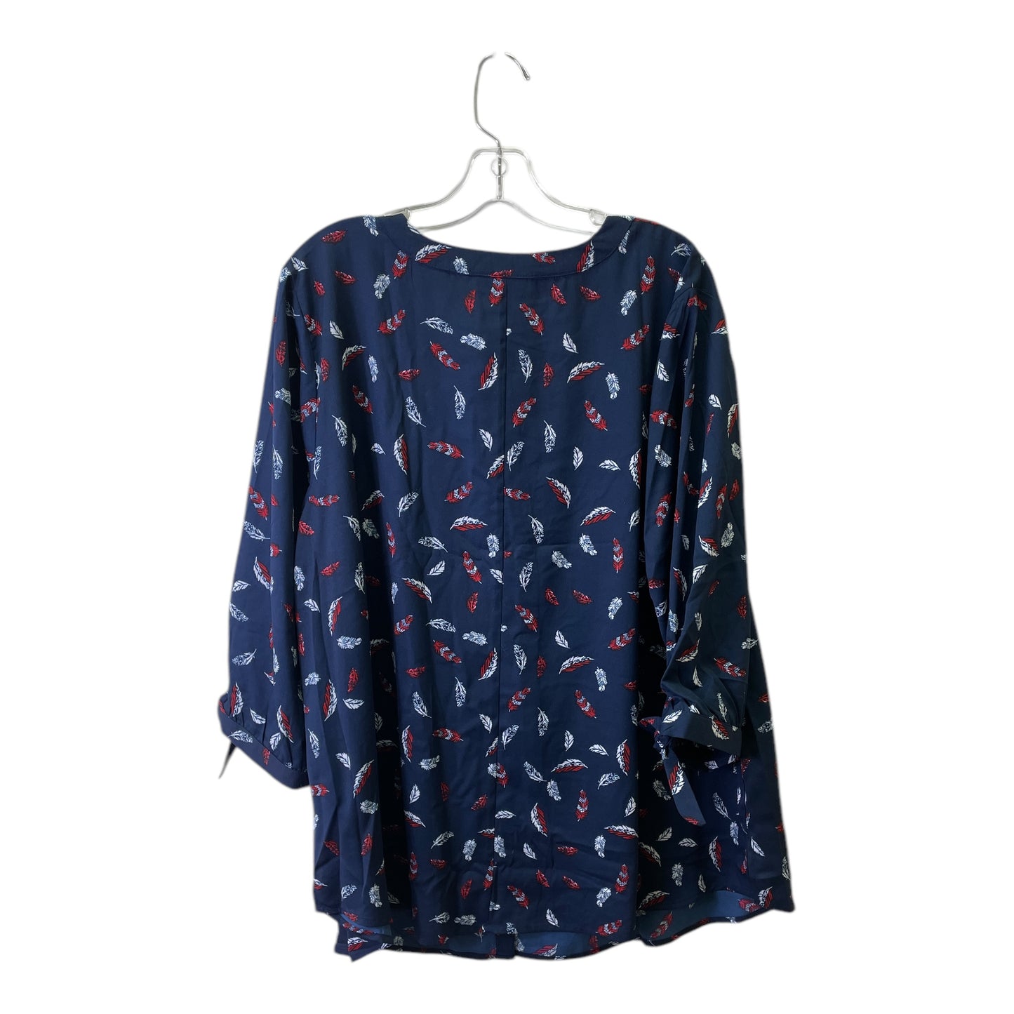 Top 3/4 Sleeve By Catherines In Blue & Red, Size:2X