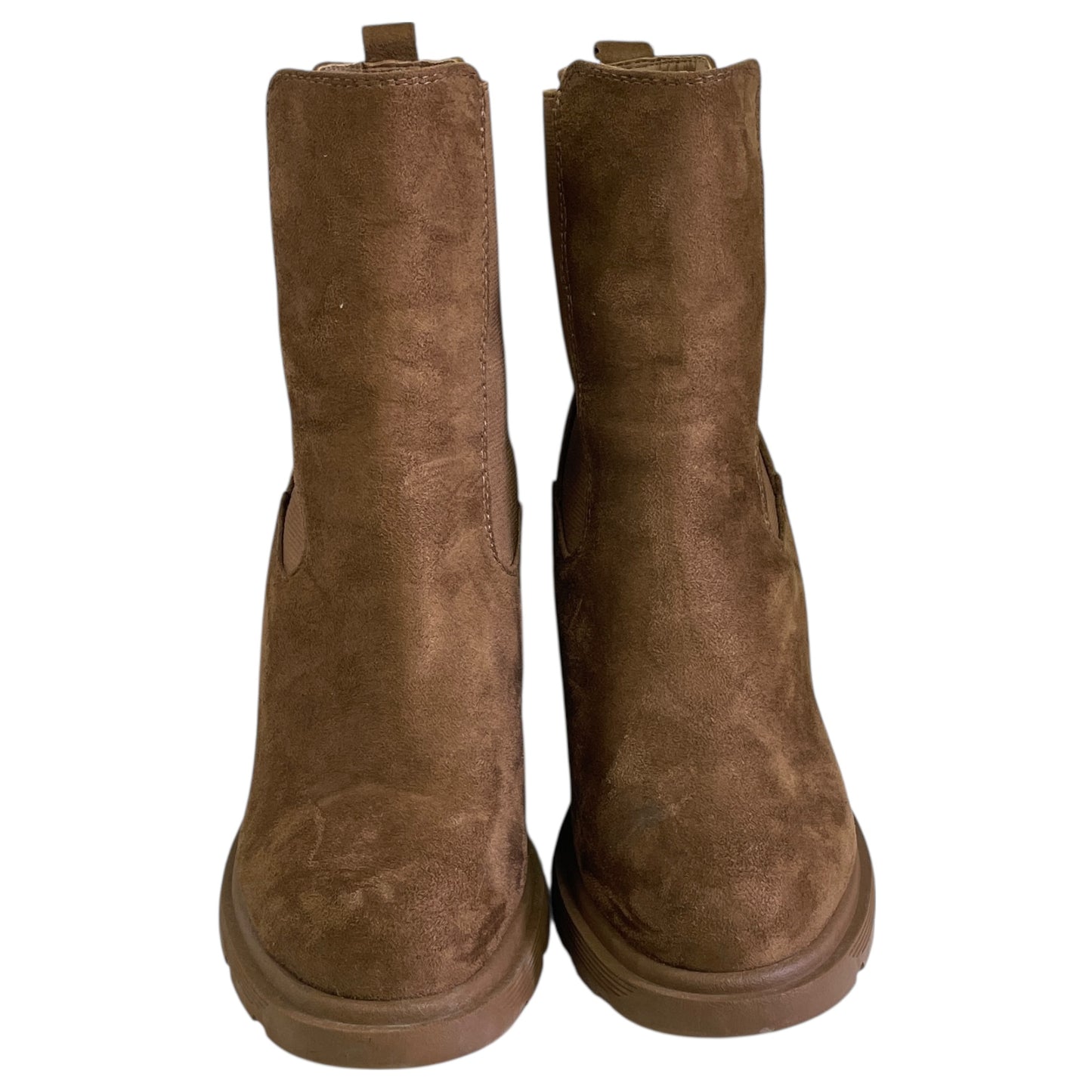 BOOTS ANKLE HEELS by NINE WEST In BROWN, Size: 8