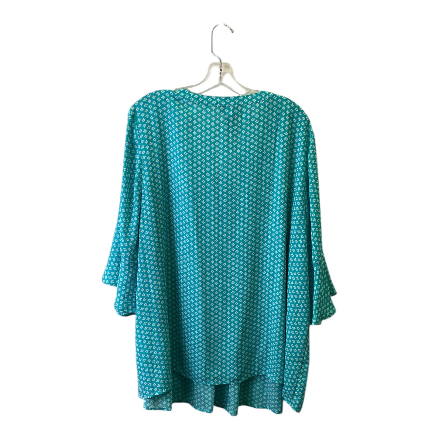 Top 3/4 Sleeve By Catherines In Aqua, Size:2X