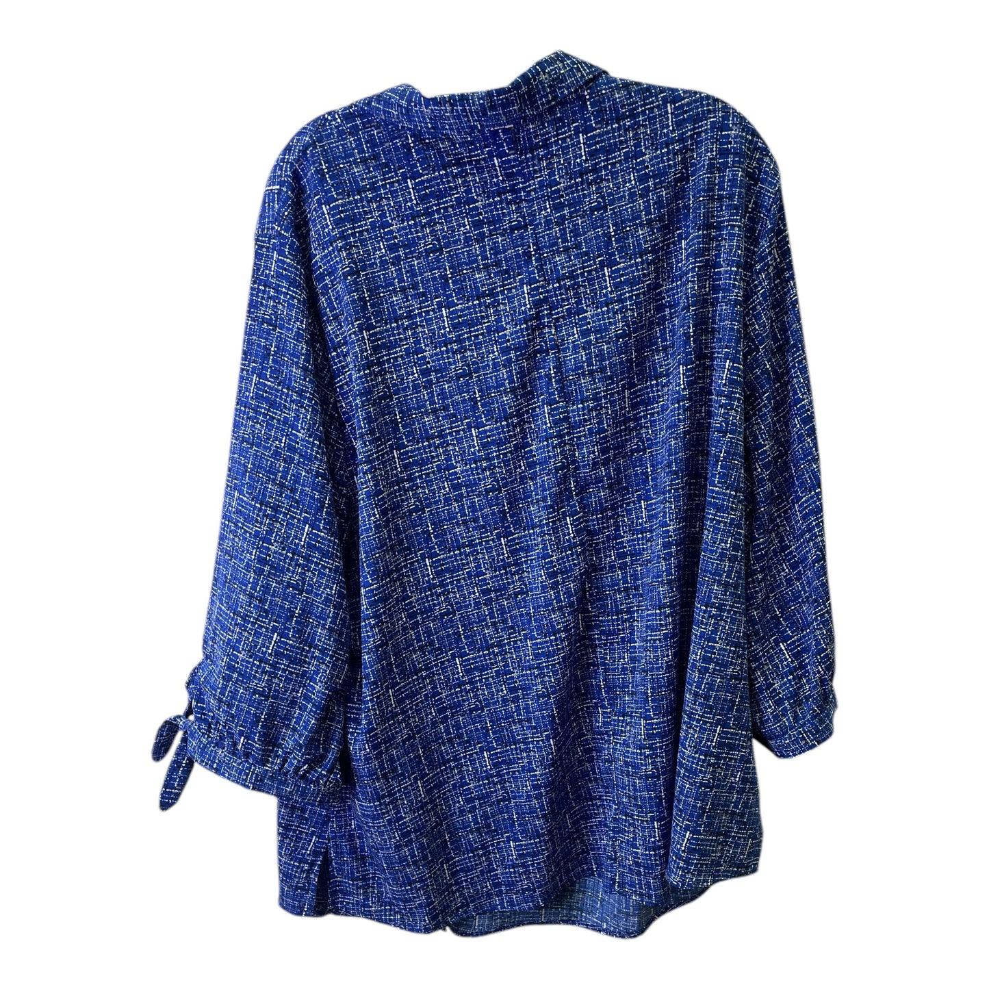 Top 3/4 Sleeve By Catherines In Blue & White, Size:2X