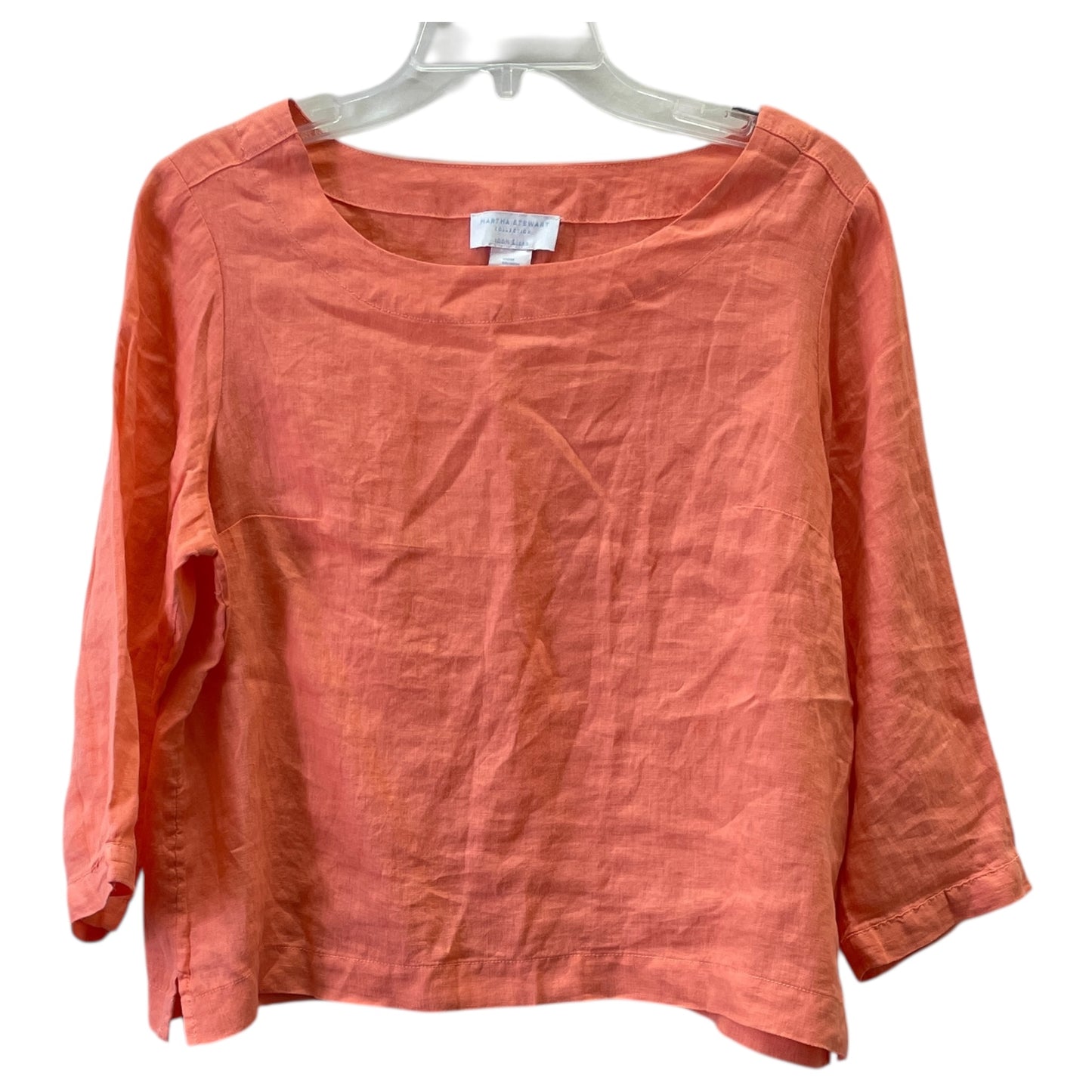 Top 3/4 Sleeve By Martha Stewart In Orange, Size:M