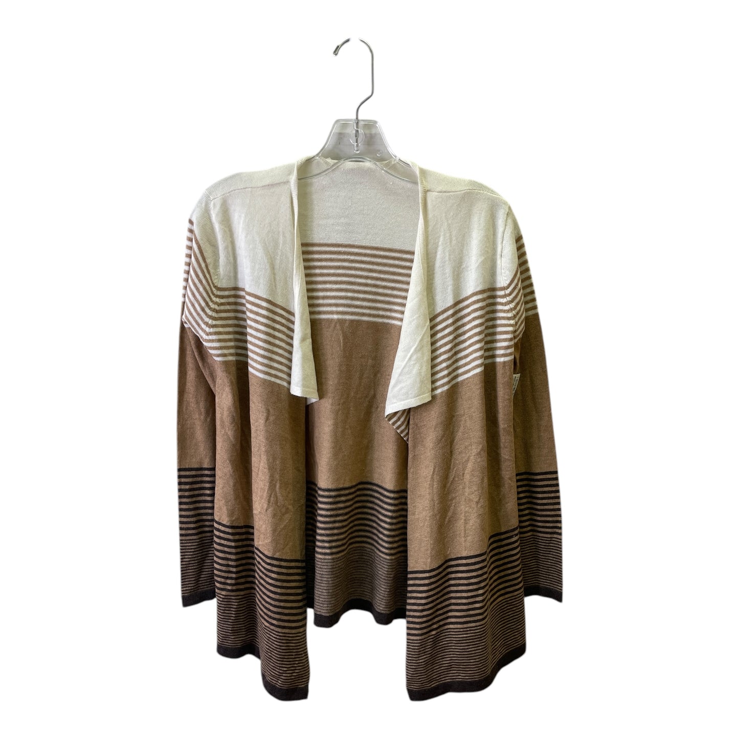 Sweater Cardigan By Sioni In Cream & Tan, Size:S