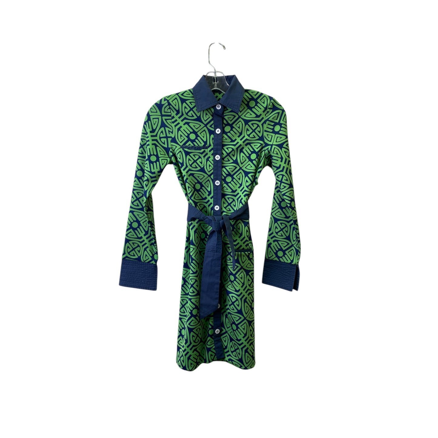 Dress Casual Short By CK Bradley In Blue & Green, Size:Xs