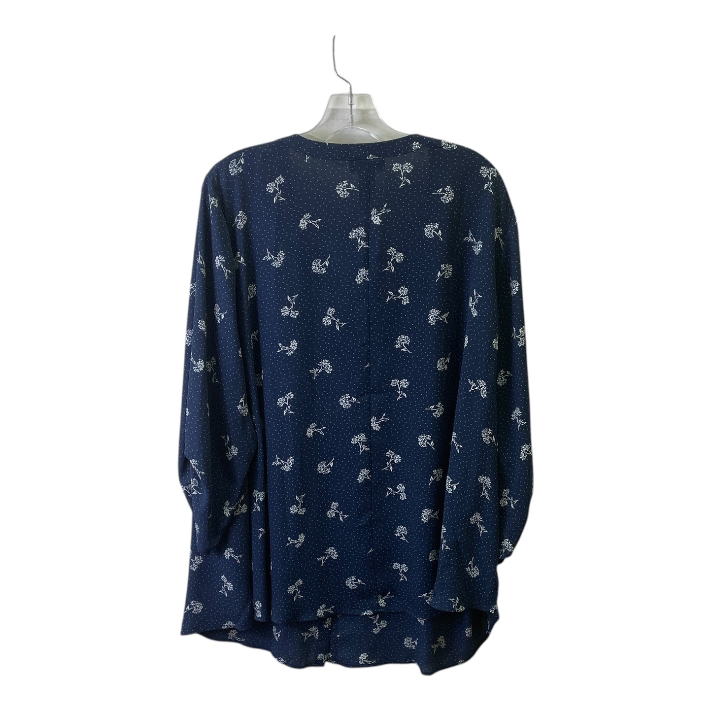 Top 3/4 Sleeve By Catherines In Blue & White, Size:2X