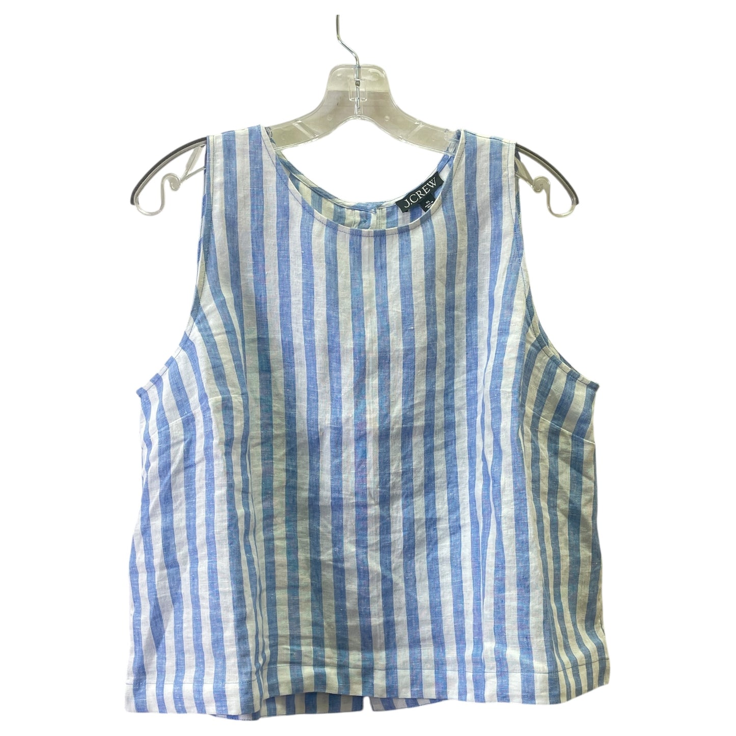 Top Sleeveless By J. Crew In Blue & White, Size:Xl