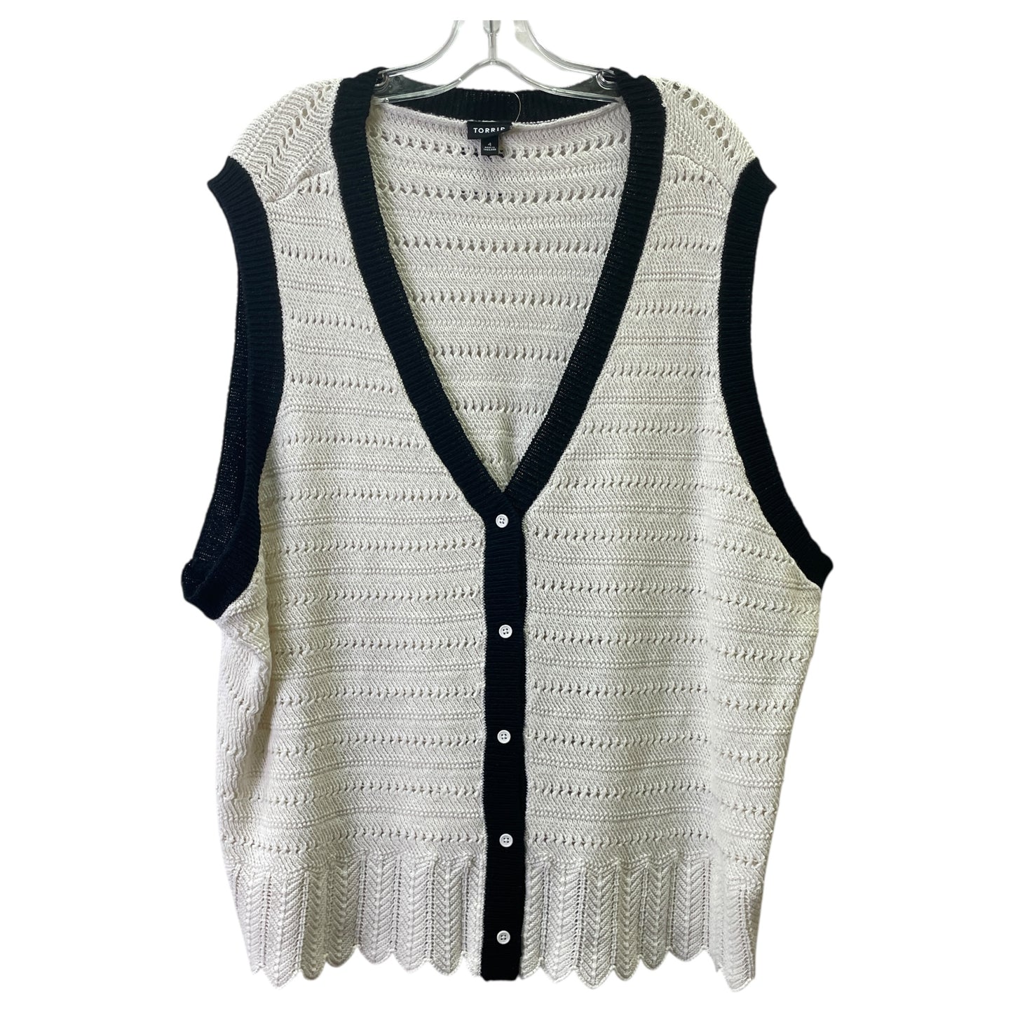 Vest Sweater By Torrid In Black & White, Size:4X