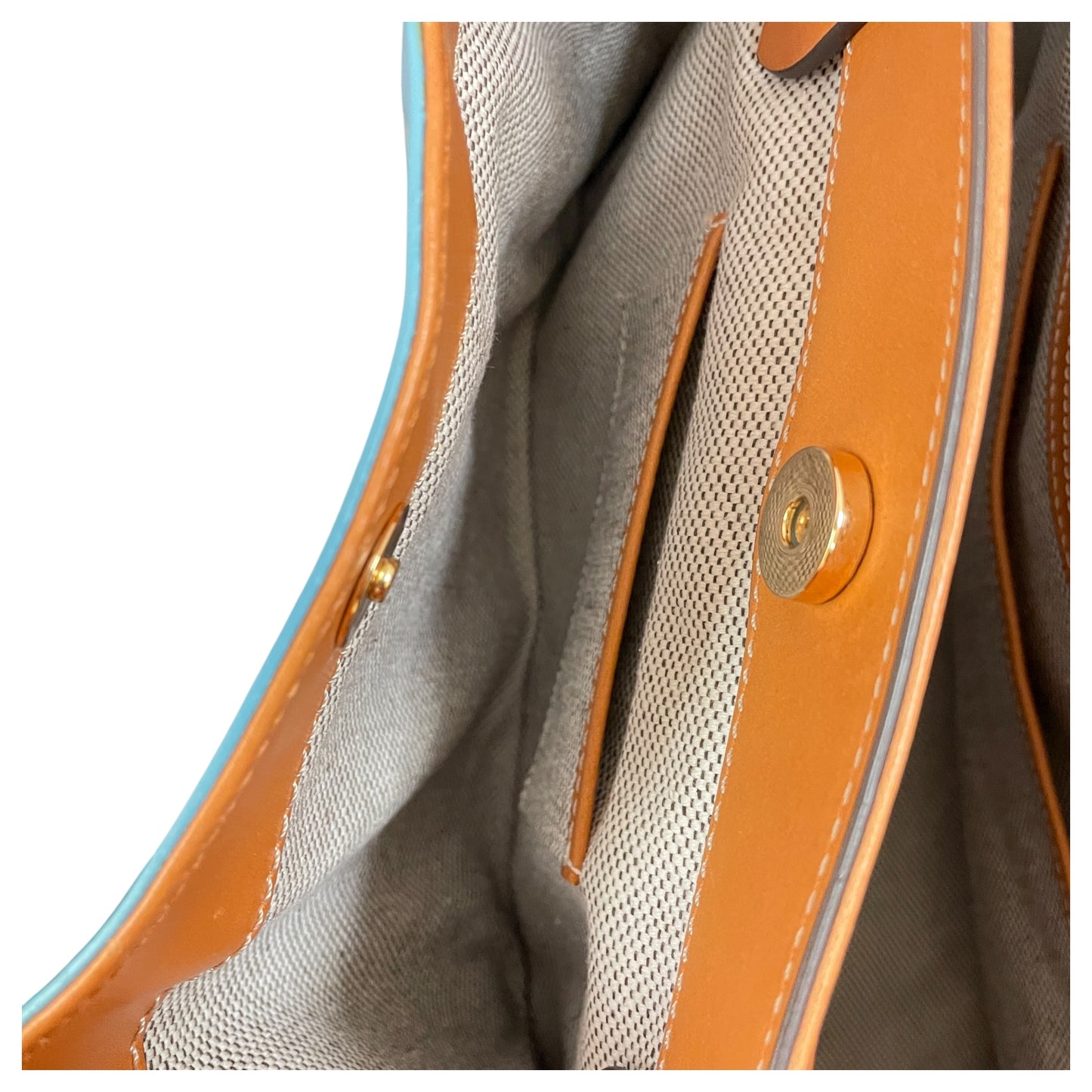 Handbag Designer By Dooney And Bourke In Blue & Brown, Size:Large