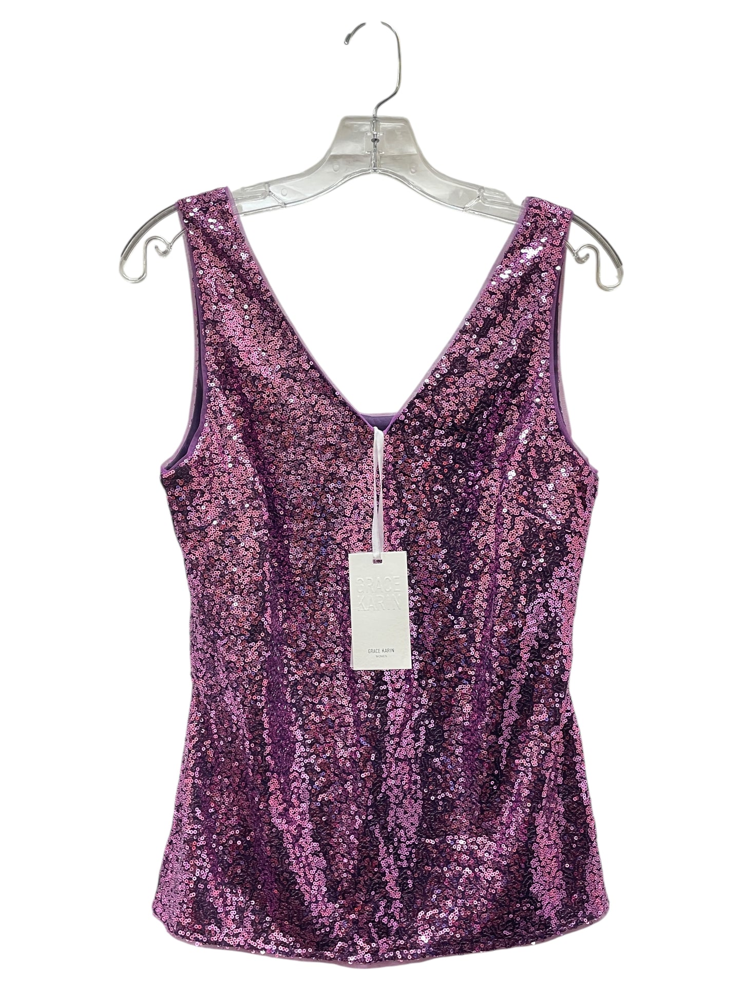 Top Sleeveless By Grace Karin In Purple, Size:M