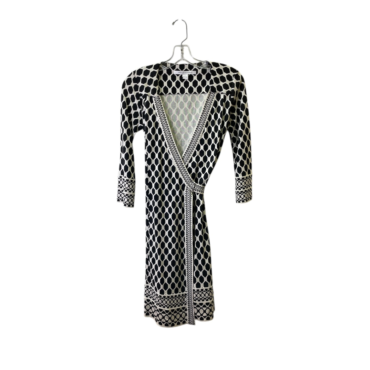 Dress Designer By Diane Von Furstenberg In Black & Cream, Size:S