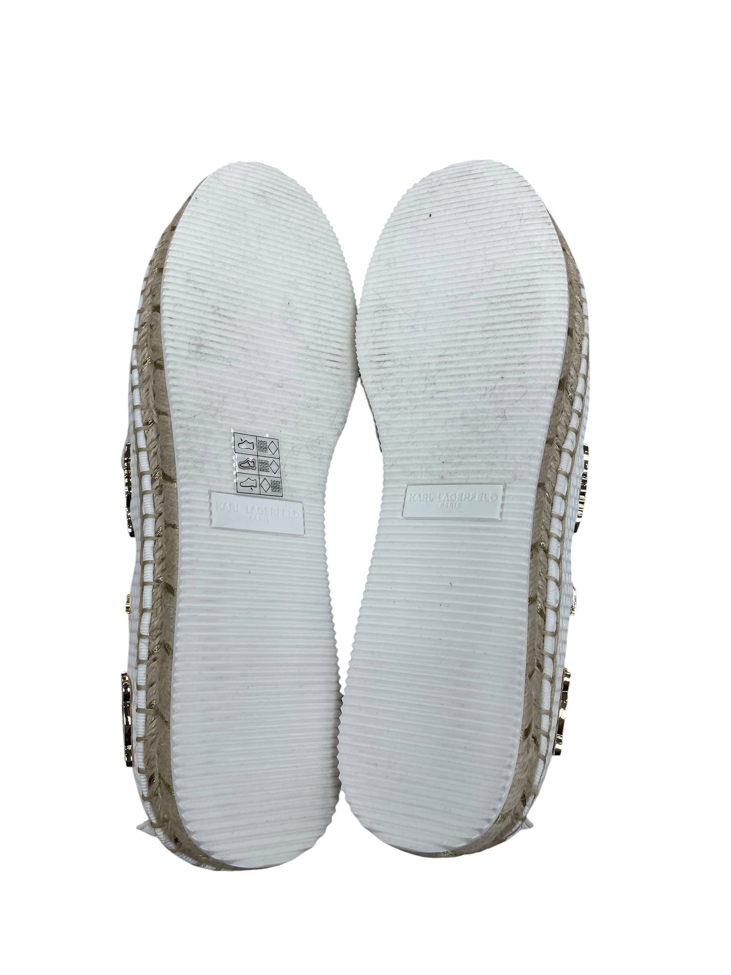 Shoes Designer By Karl Lagerfeld In White, Size:8.5