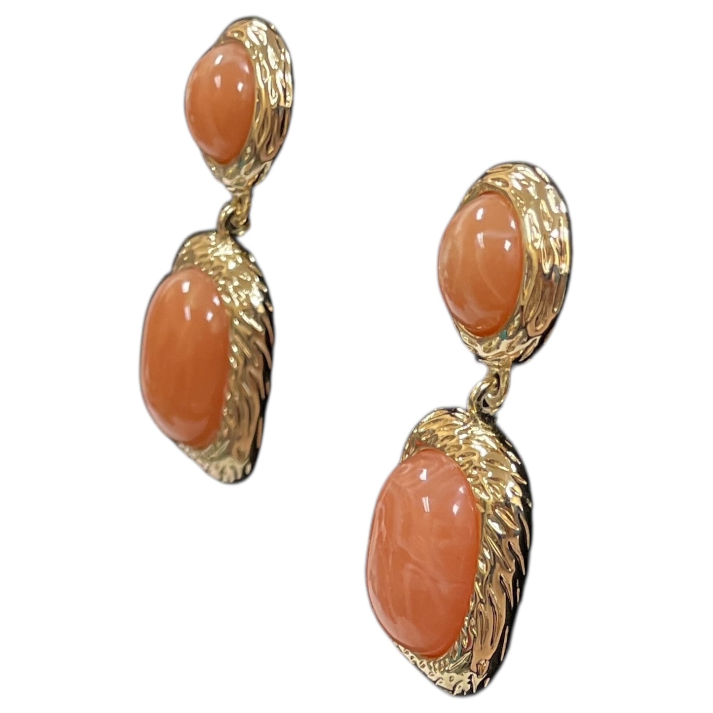 Earrings Dangle/Drop By Express In Gold & Orange