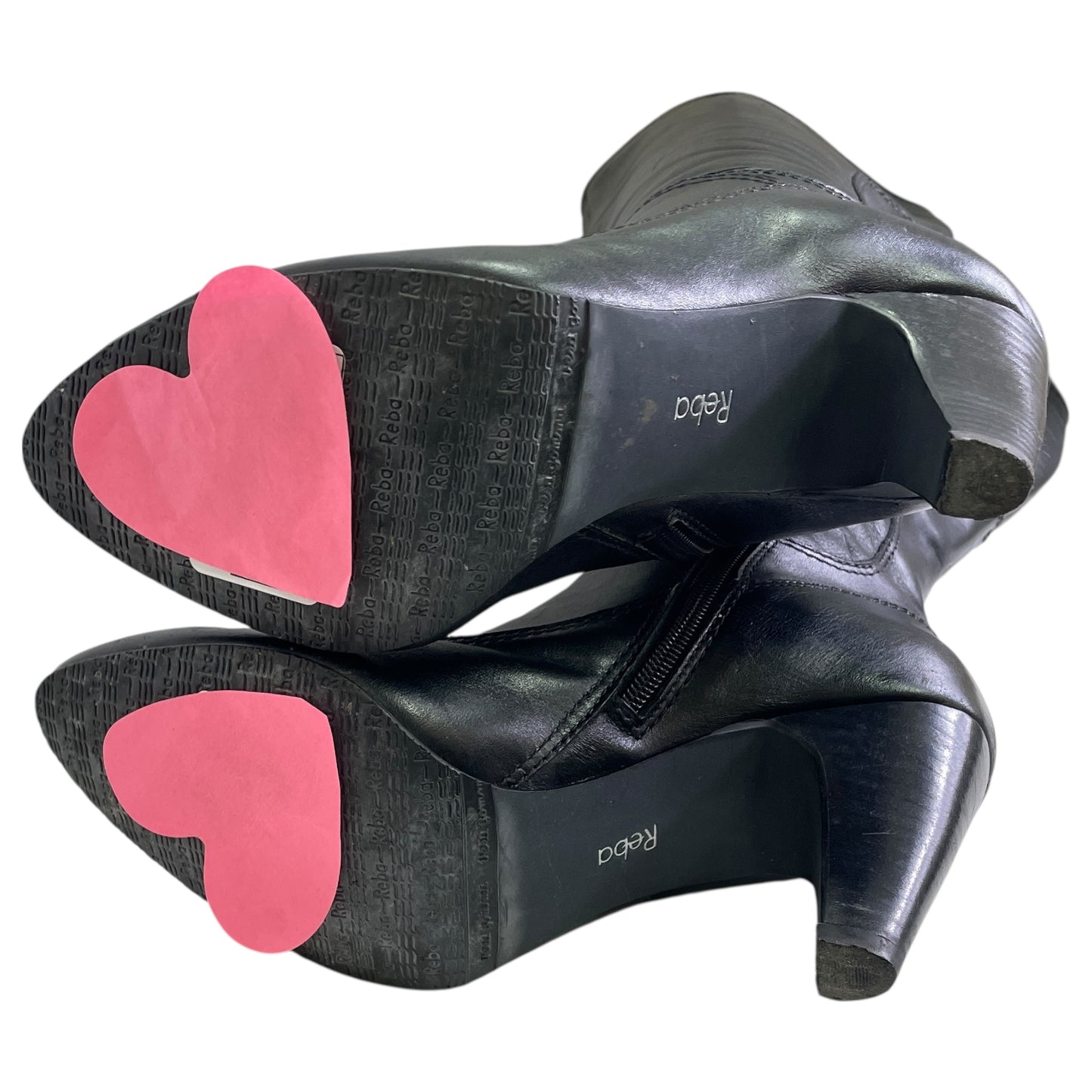 BOOTS KNEE HEELS by REBA In BLACK, Size: 8