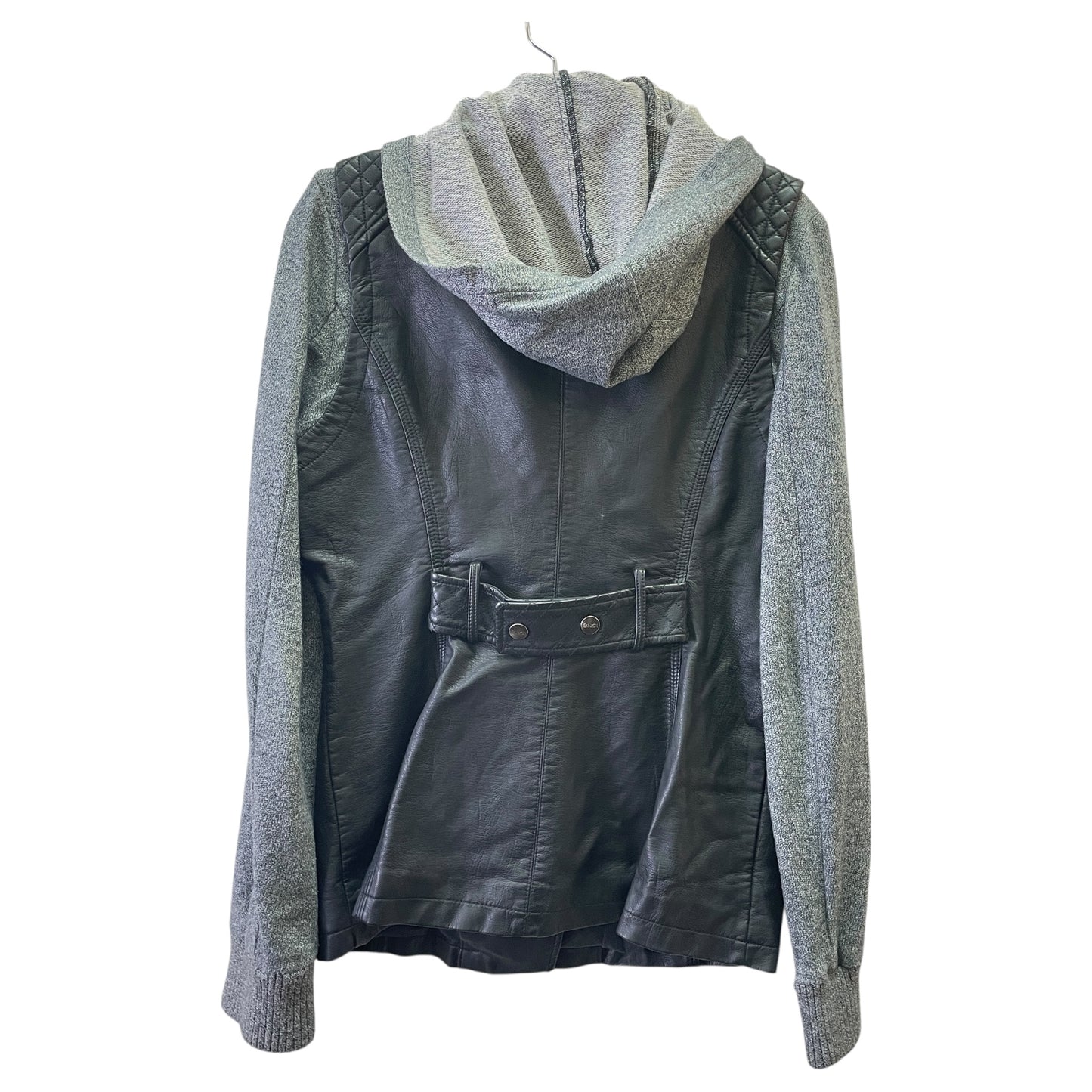 Jacket Leather By BNCI In Black & Grey, Size:M