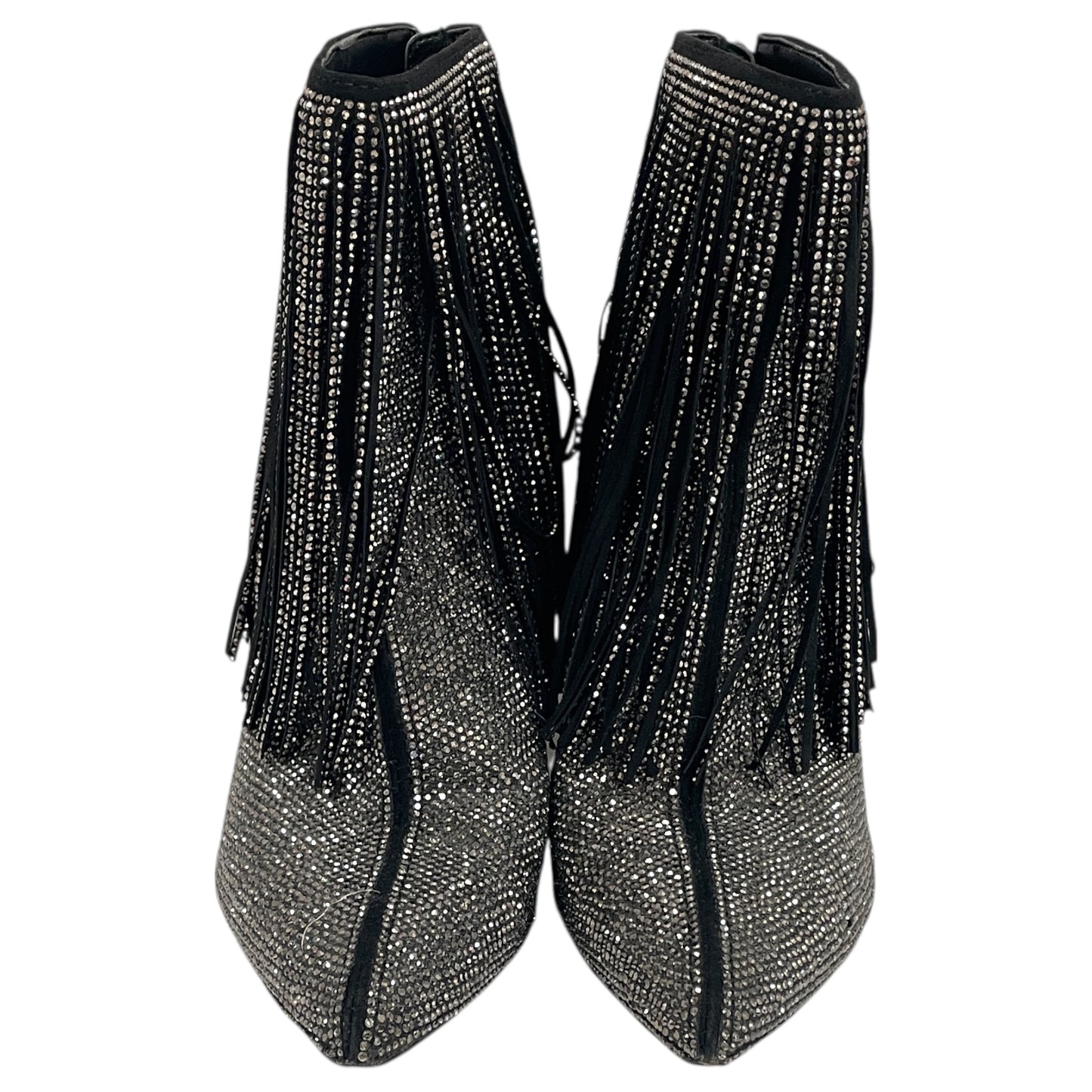 Boots Ankle Heels By Inc In Black & Silver, Size:6