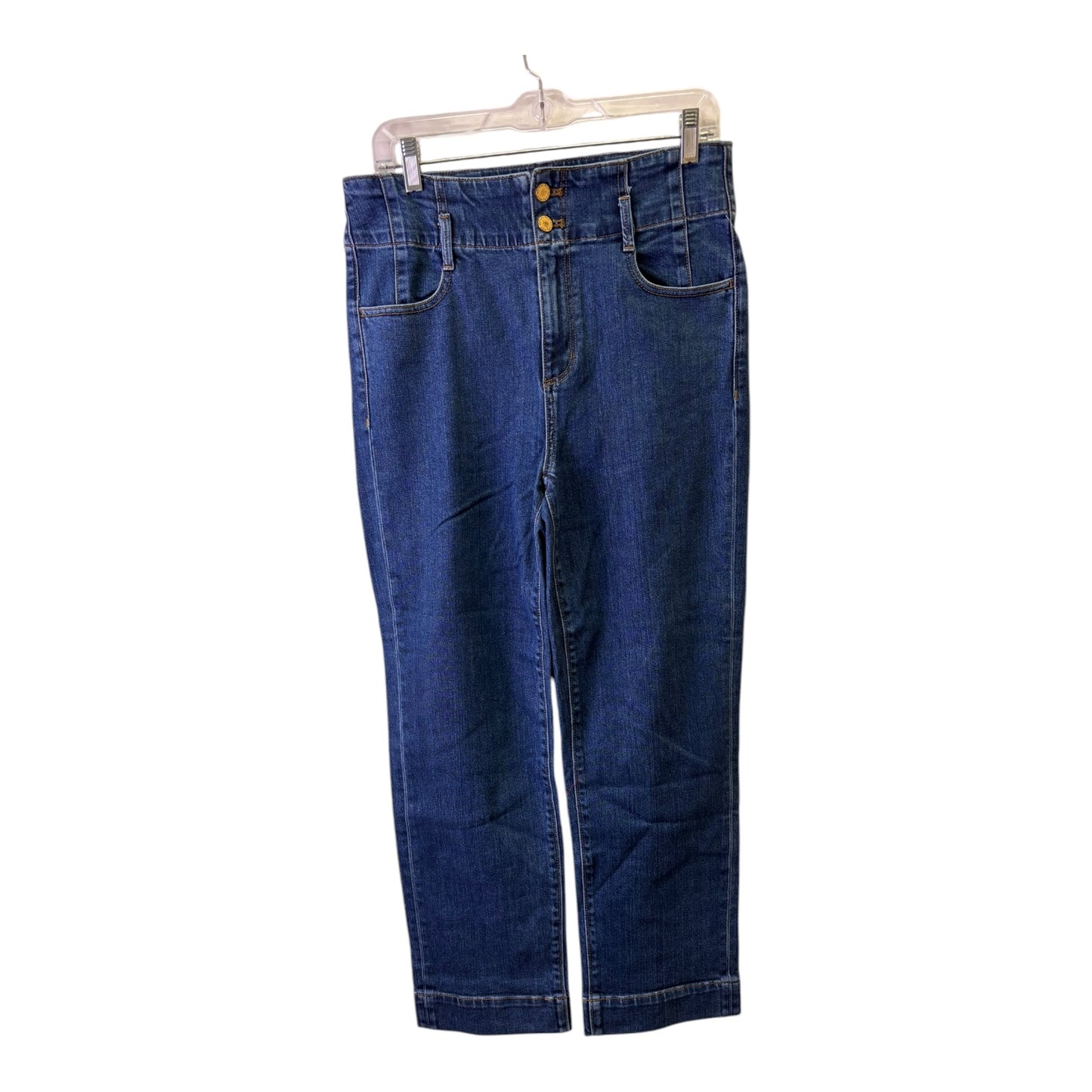 Jeans Straight By Ann Taylor In Blue Denim, Size:8