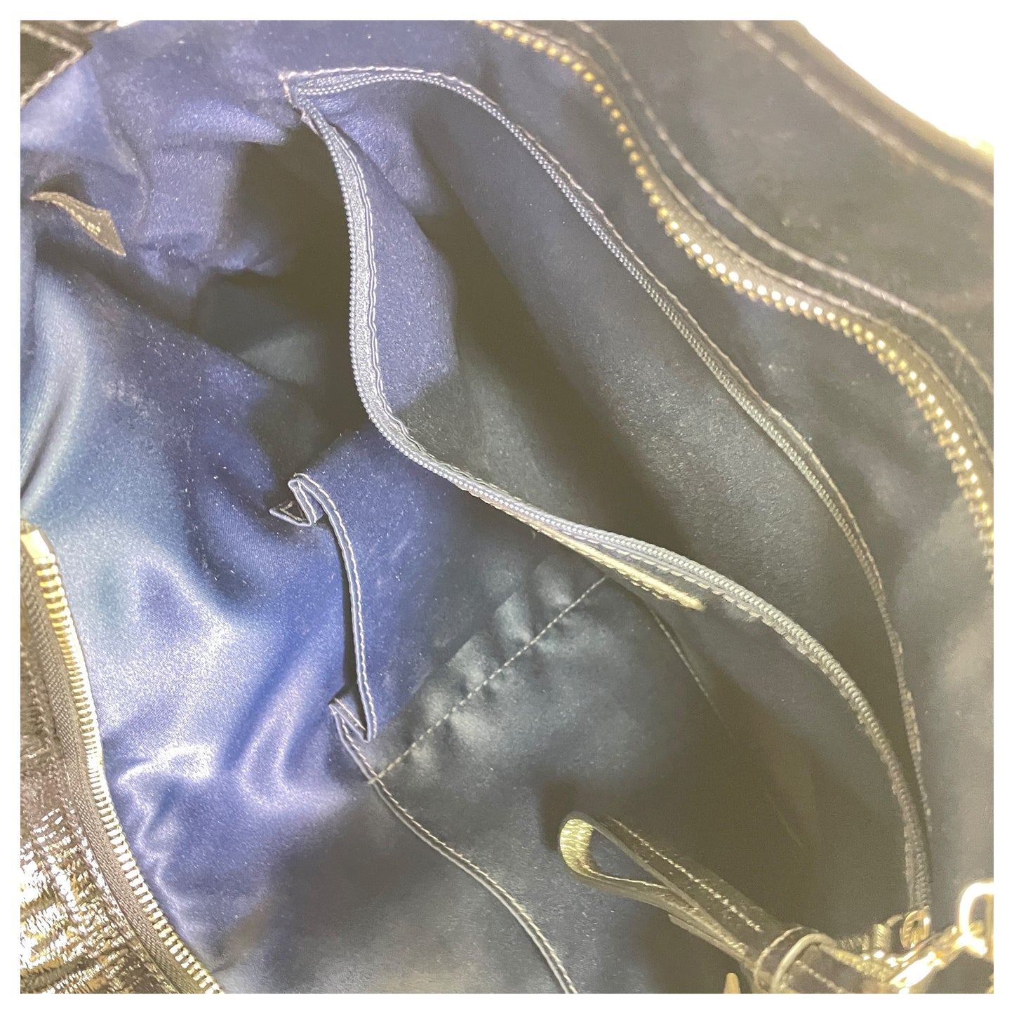 Handbag Designer By Coach In Black & Grey, Size:Medium