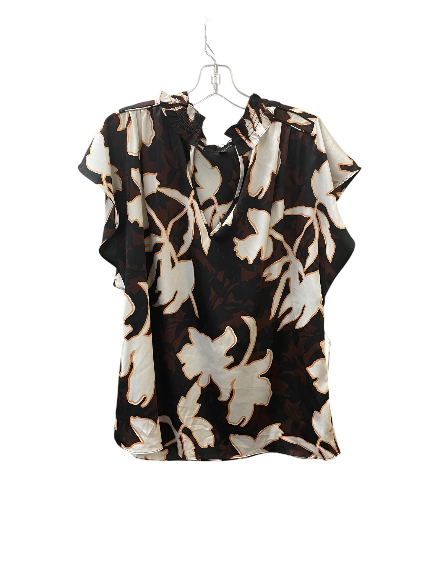Blouse Sleeveless By White House Black Market In Black & Brown, Size:L