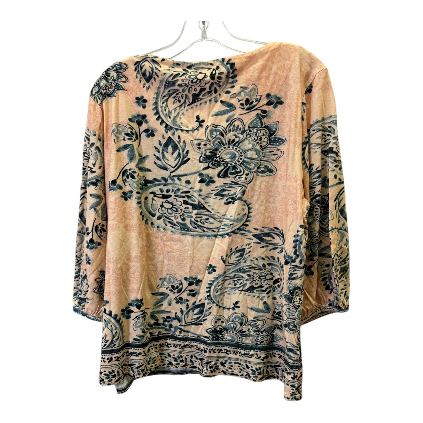 Top 3/4 Sleeve Basic By Chicos In Orange, Size:16