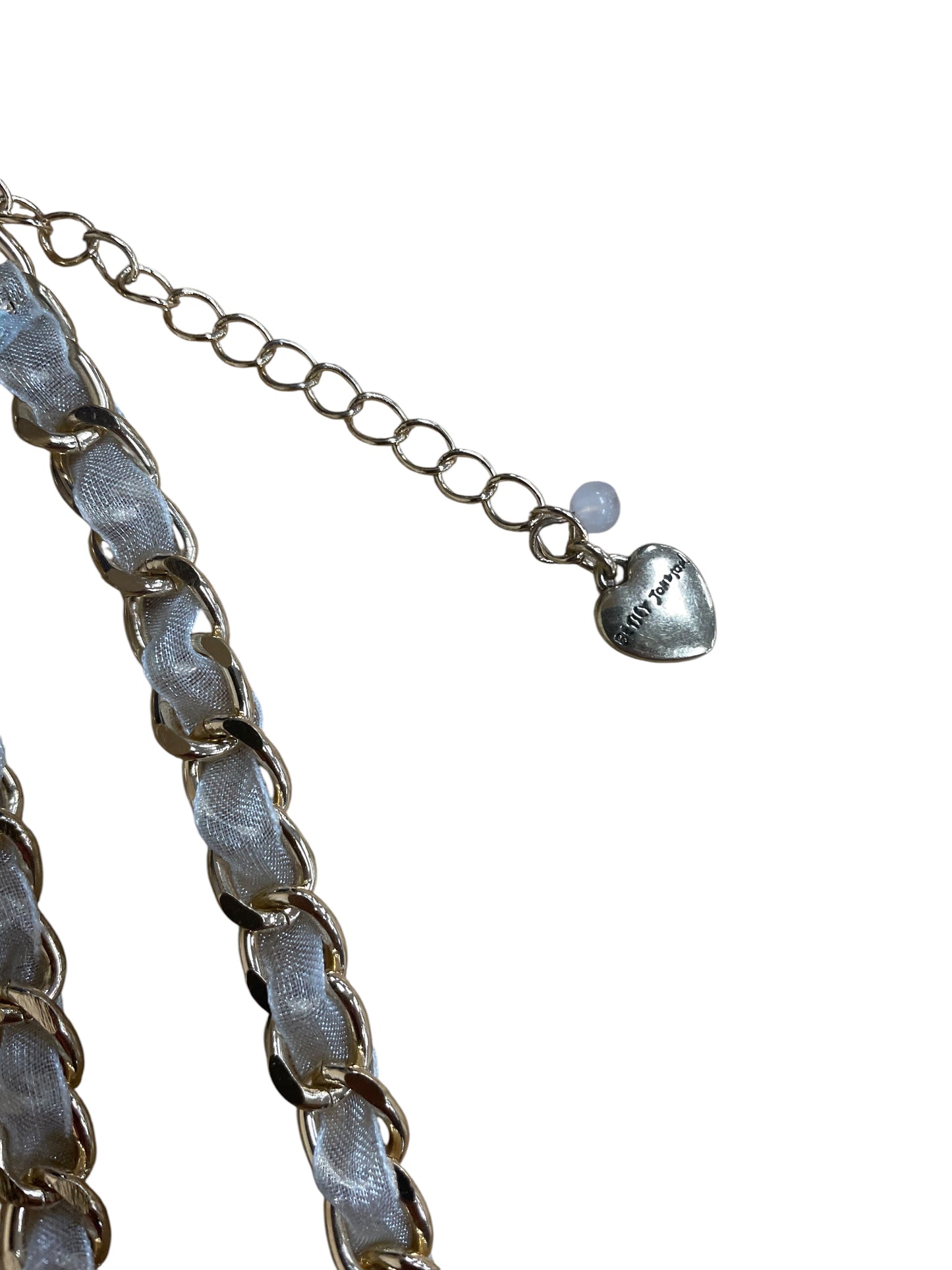Necklace Charm By Betsey Johnson In Blue & Gold