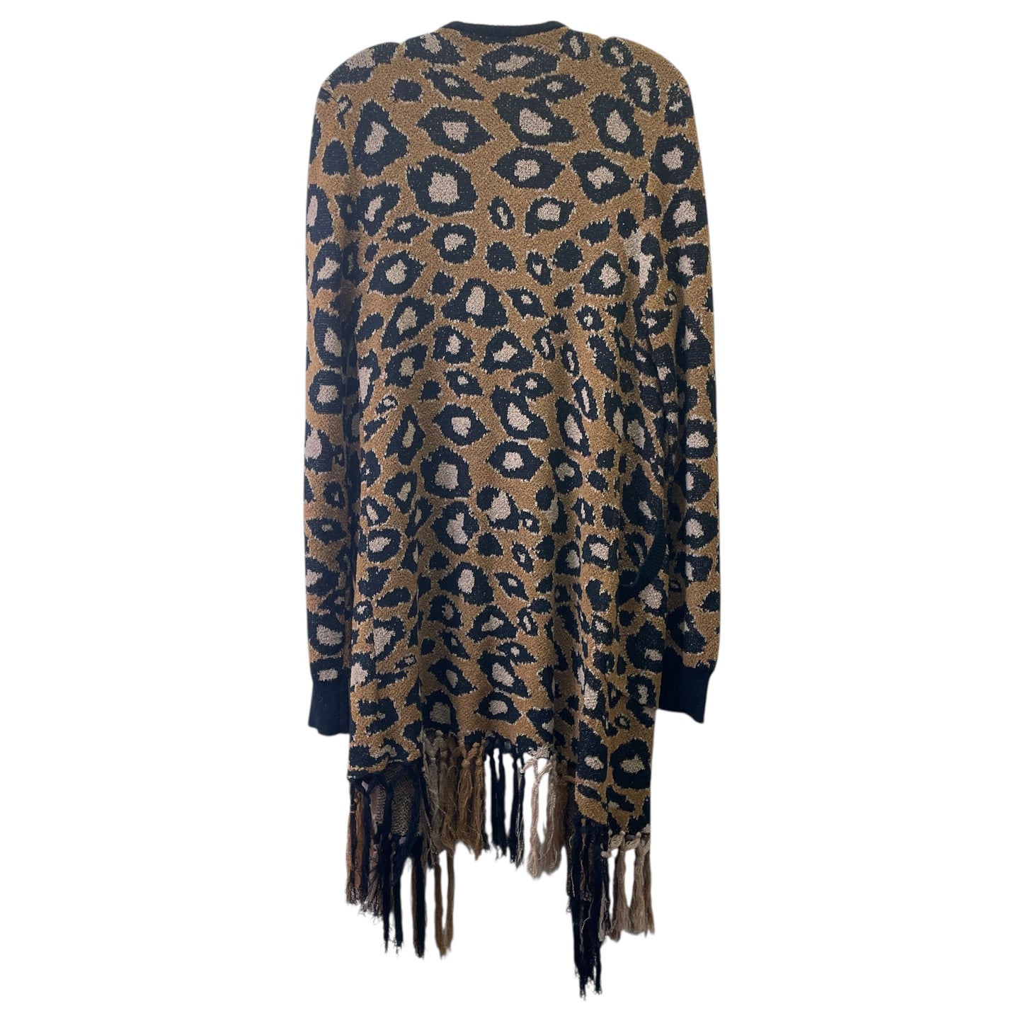 Sweater Cardigan By Hilary Radley In Animal Print