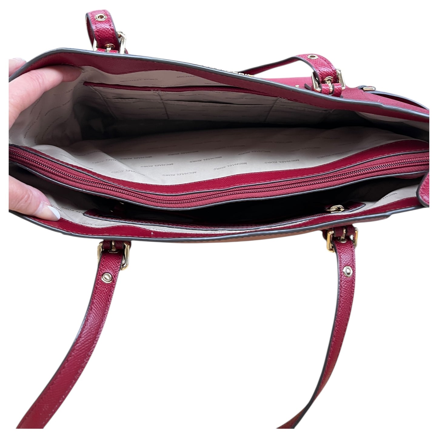Handbag Designer By Michael Kors In Red, Size:Large