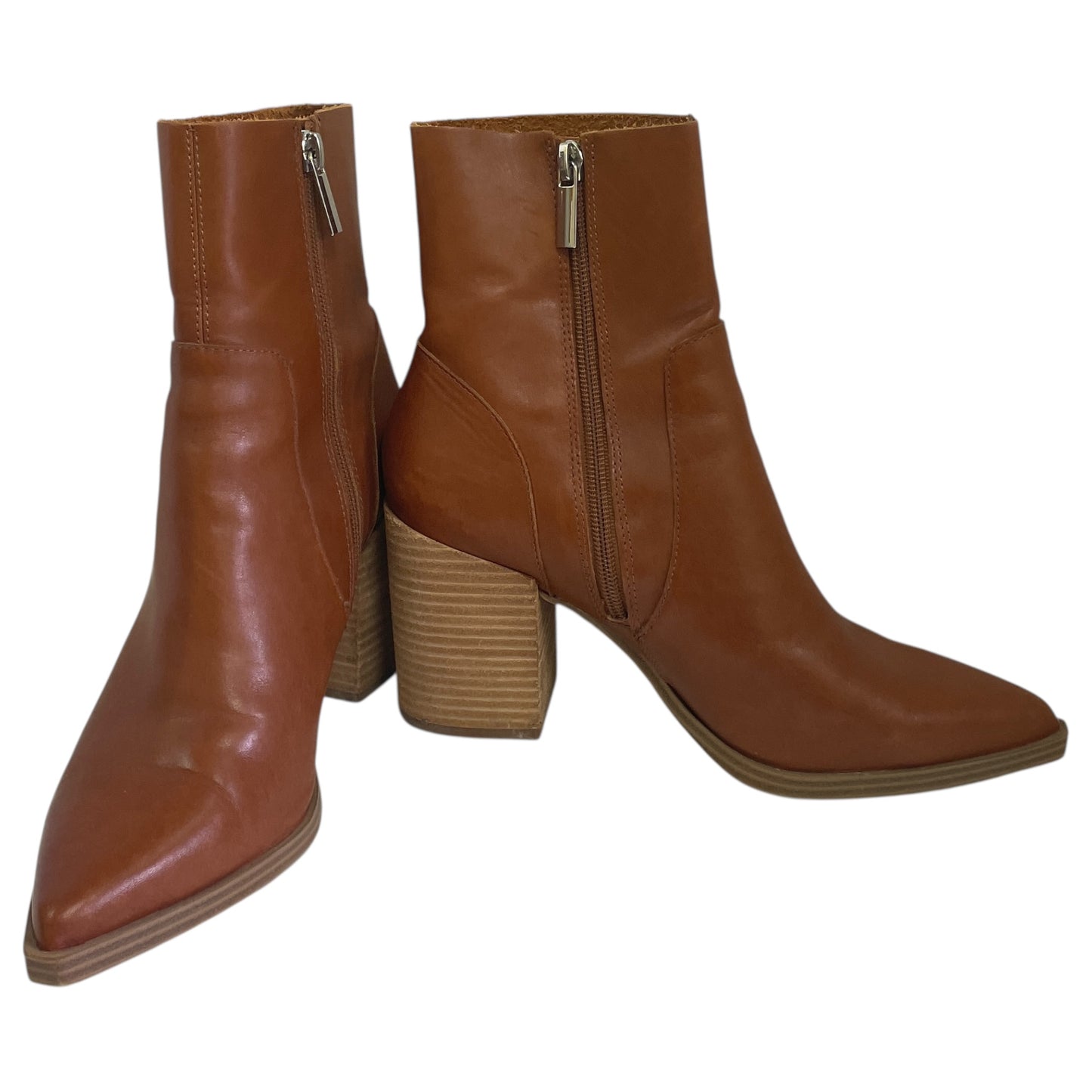 Boots Ankle Heels By Steve Madden In Brown, Size:8