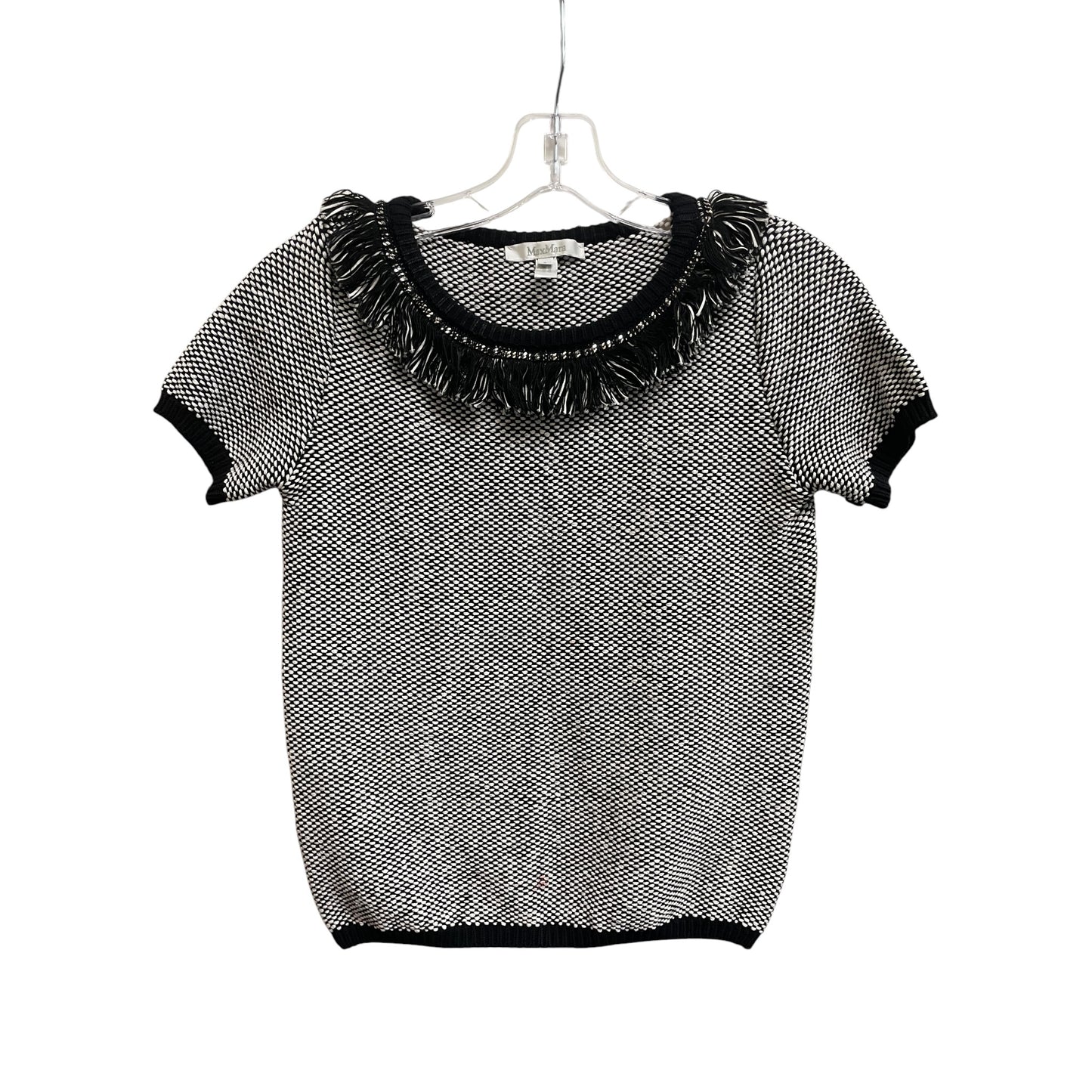 Sweater Designer By Max Mara In Black & Cream, Size:S
