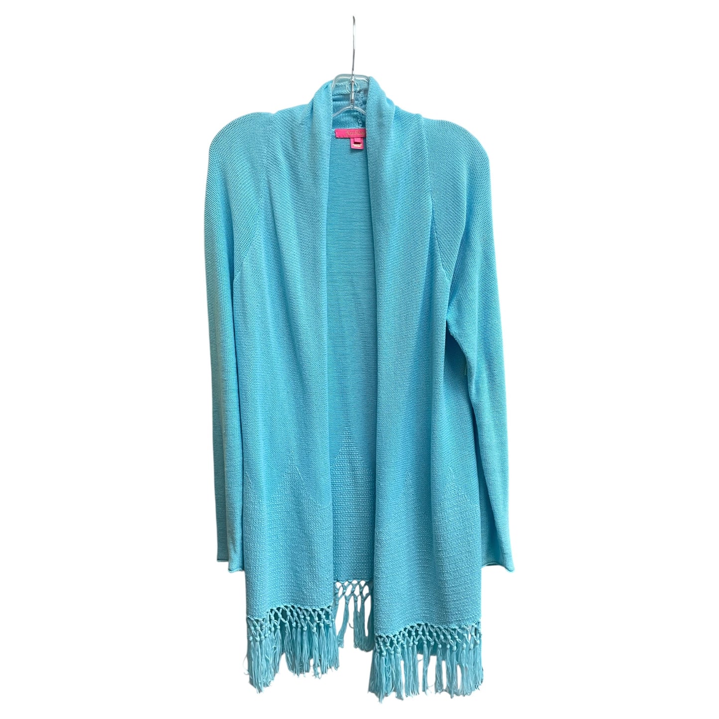 Sweater Cardigan Designer By Lilly Pulitzer In Aqua, Size:L