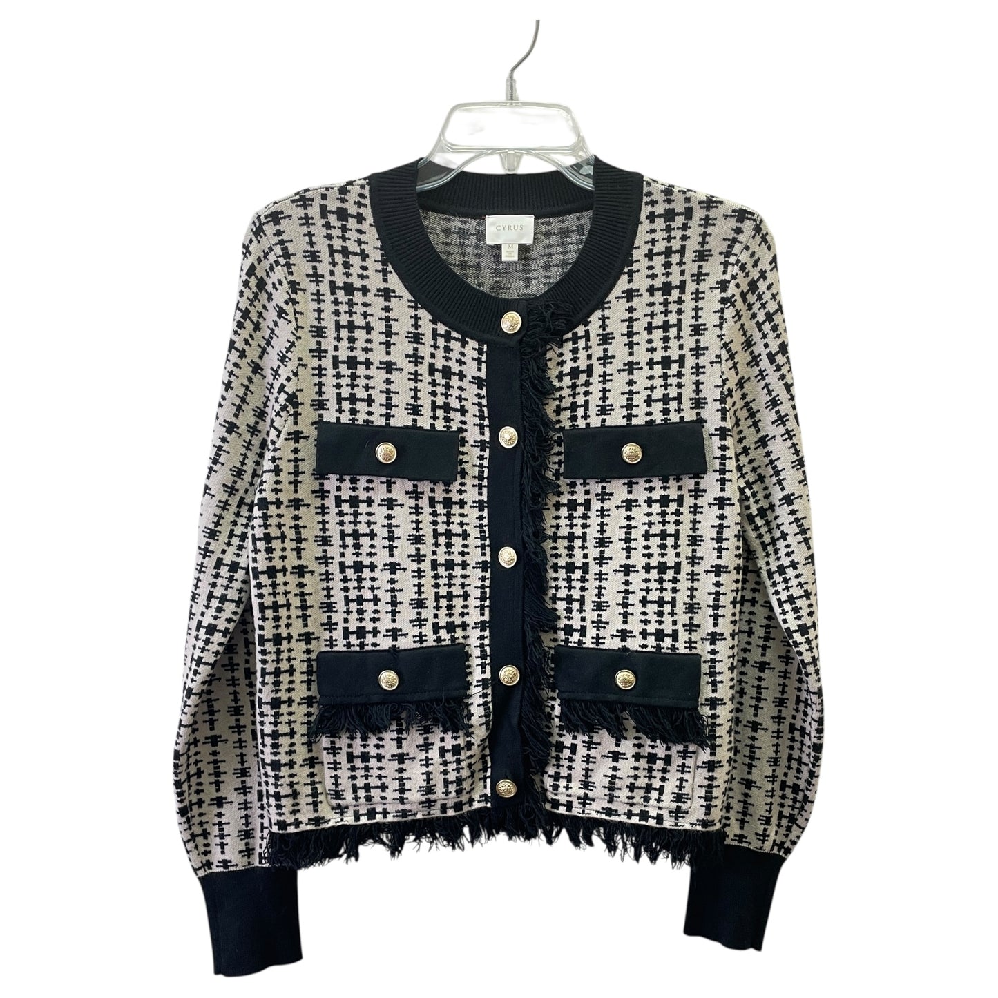 Blazer By Cyrus In Black & Cream, Size:M