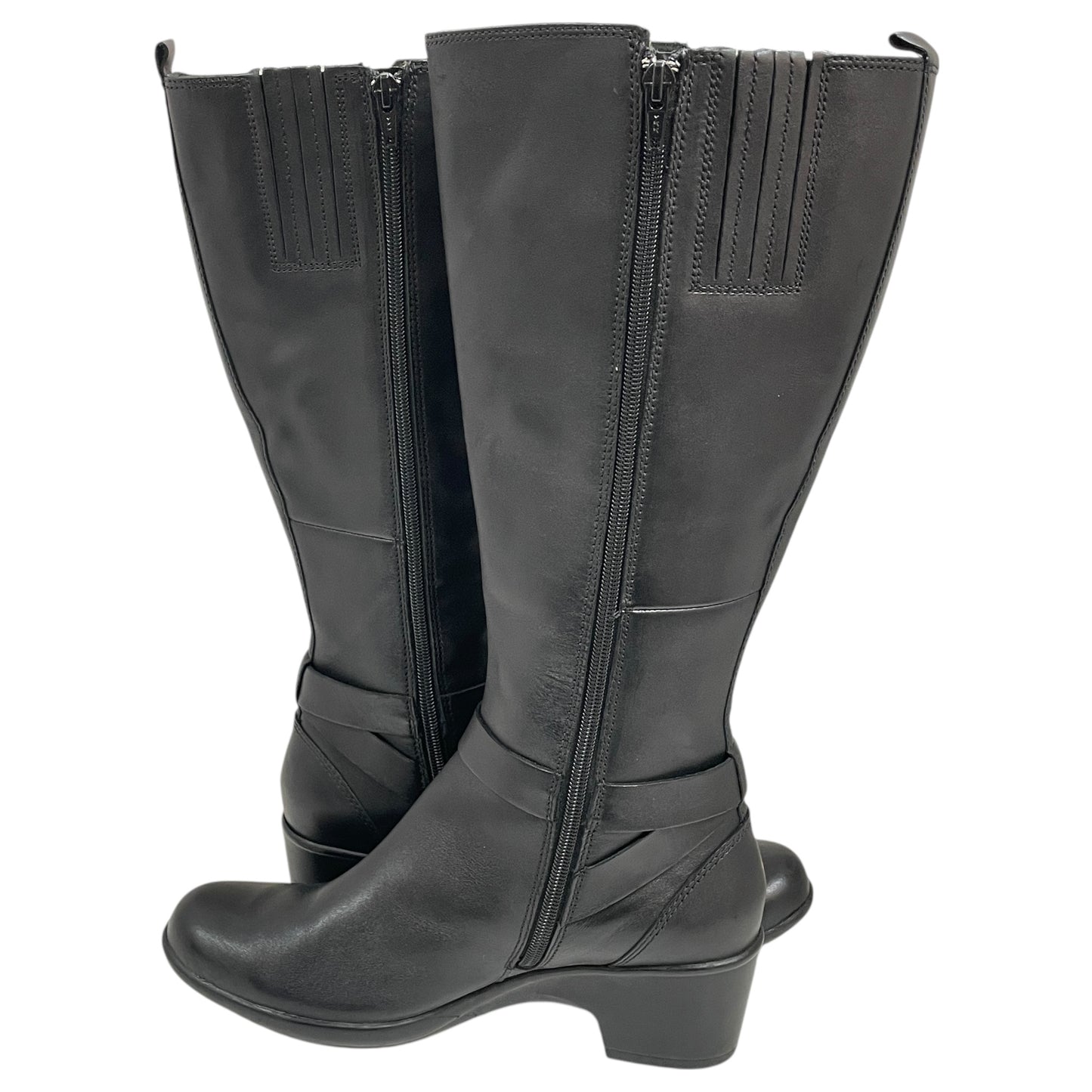 Boots Knee Heels By Clarks In Black, Size:9