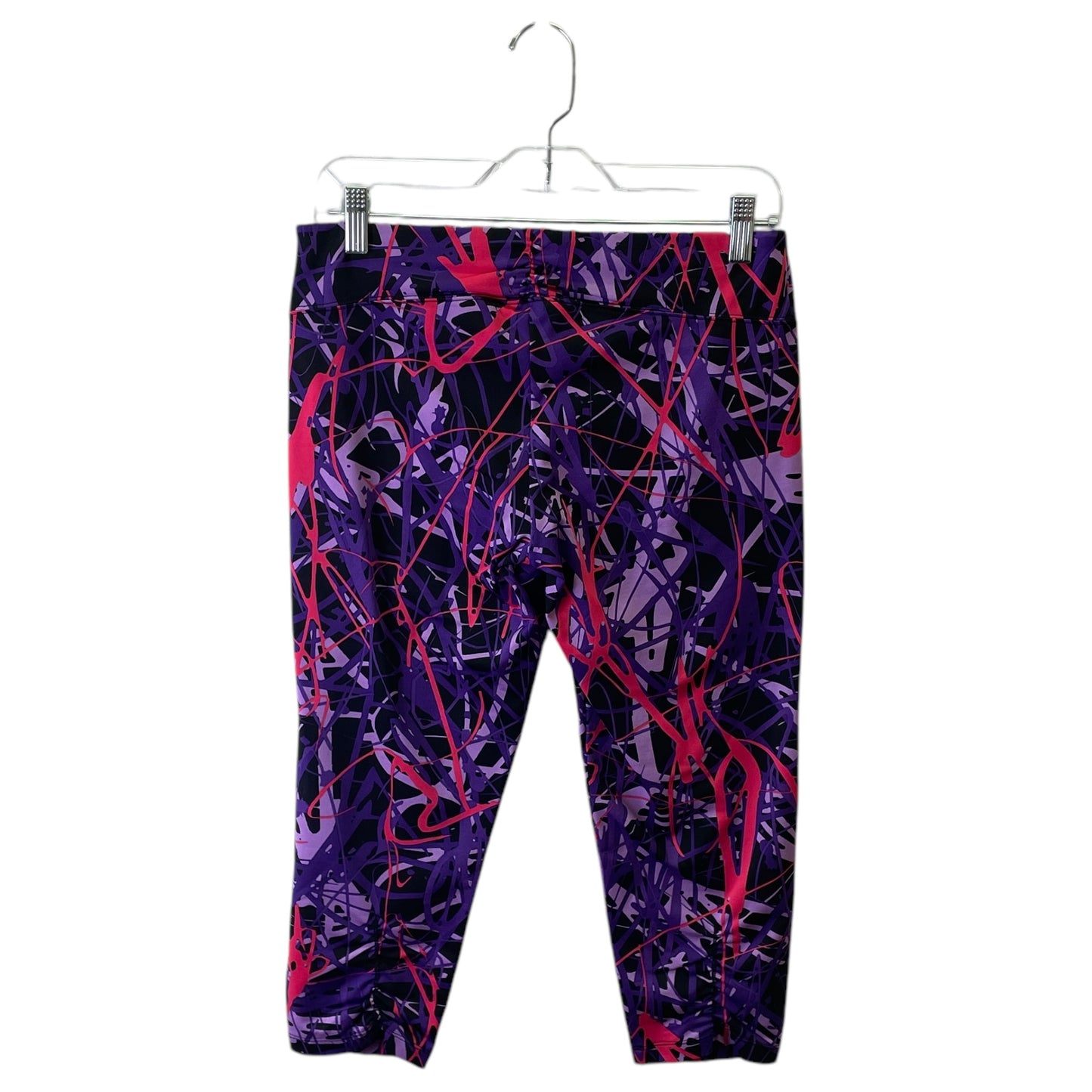 Athletic Leggings By Calvin Klein In Purple, Size:L