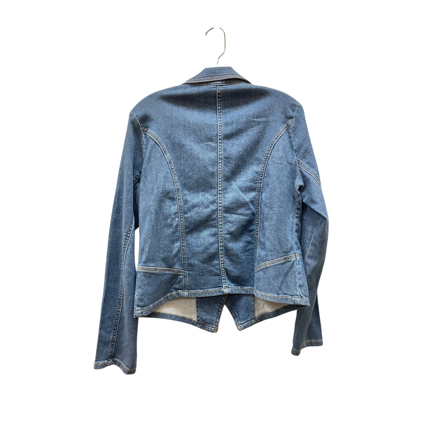 Blazer Designer By Karl Lagerfeld In Blue Denim, Size:M