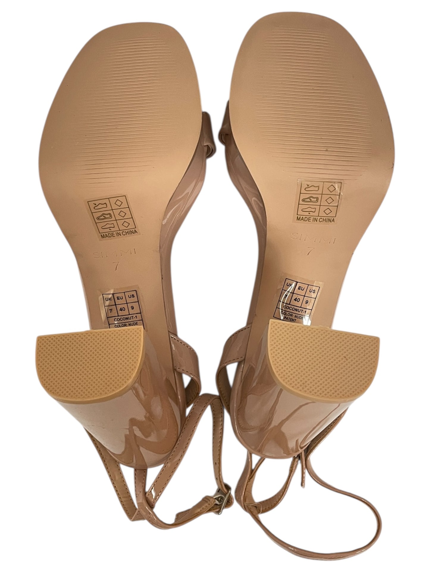 Sandals Heels Block By SIMMI LONDON In Tan, Size:7